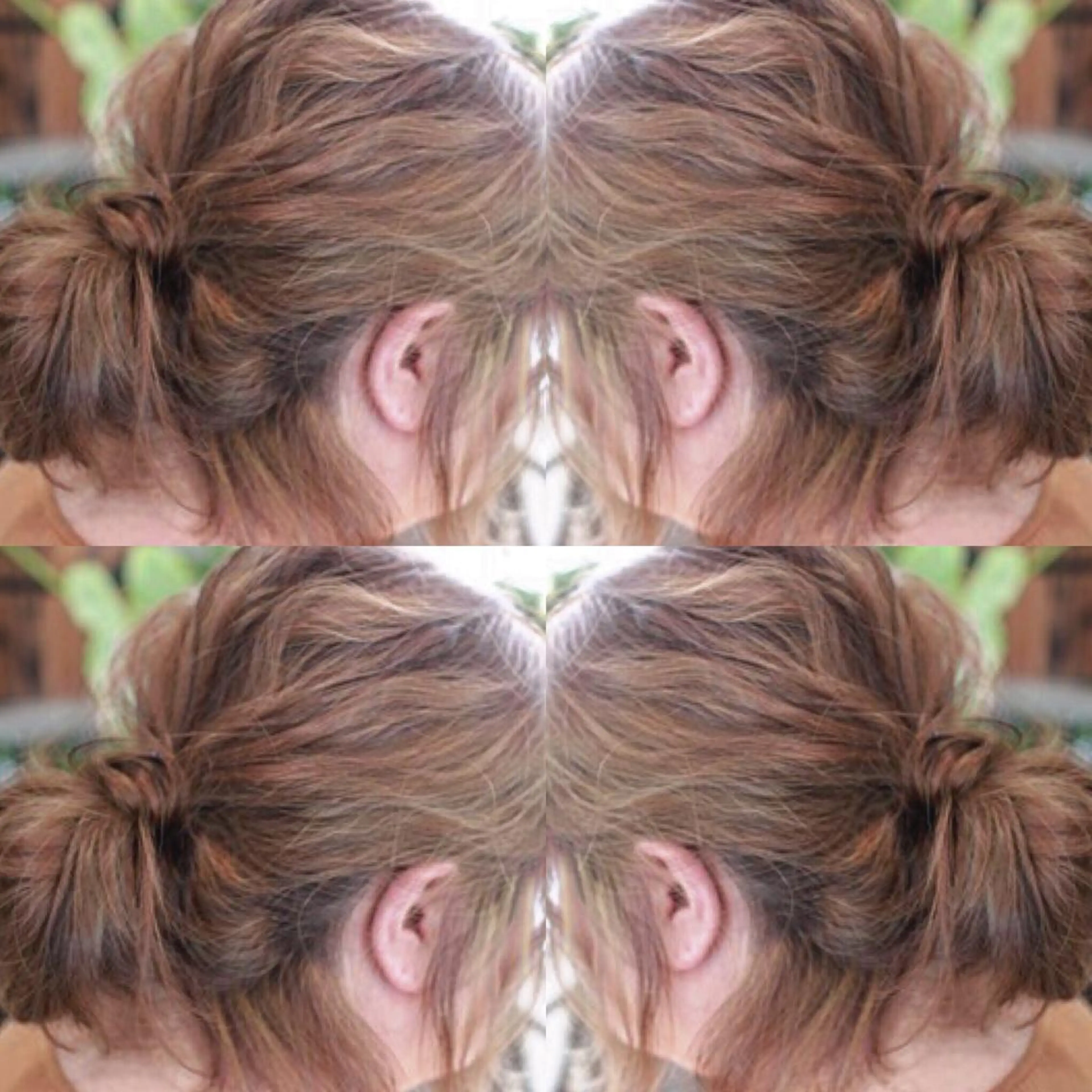 ミディアム カラー ヘアアレンジ お団子ヘア メッシュ Mariana/ 鶴原-ハイライトのヘアスタイル