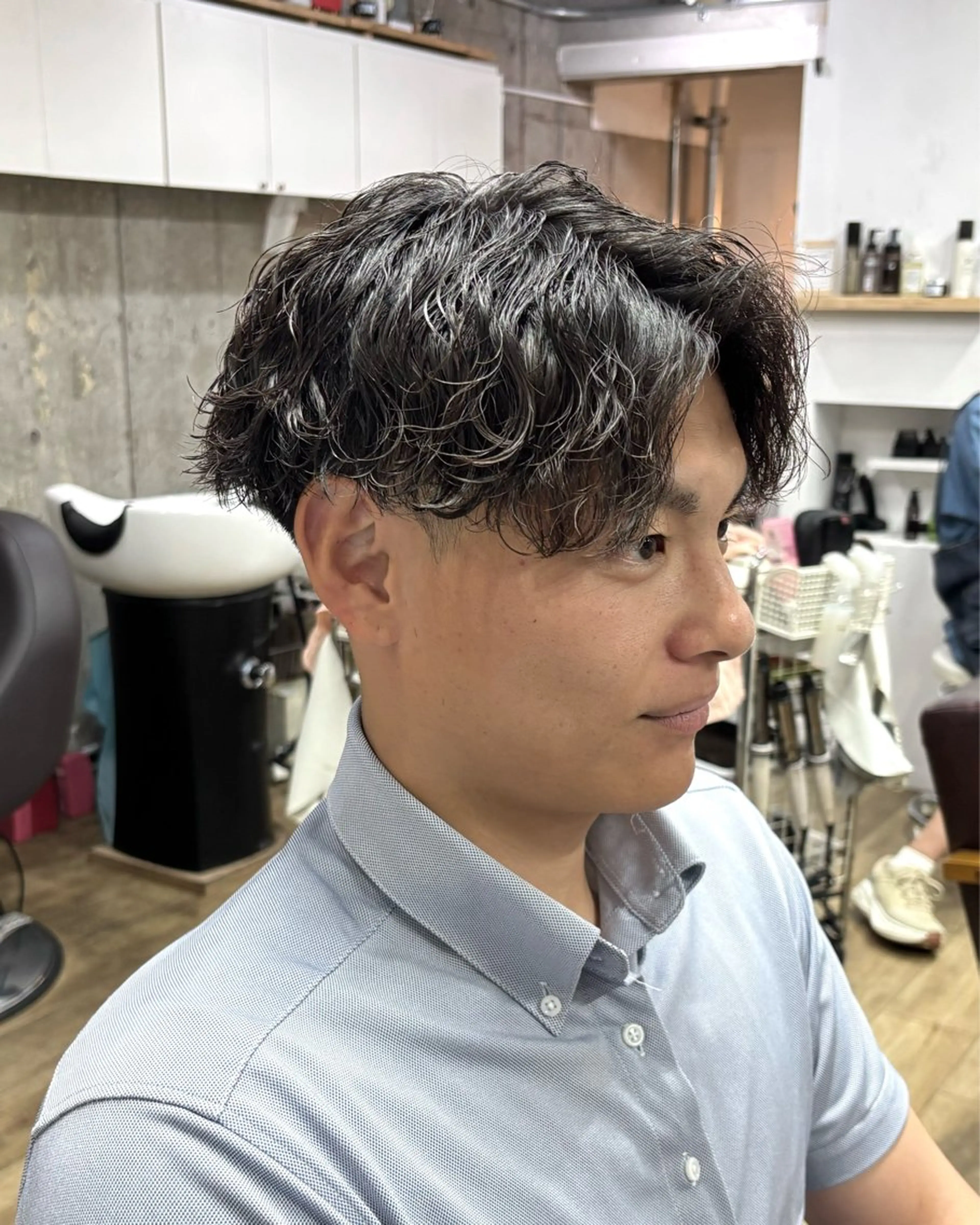 パーマ メンズ 波巻きパーマ homme, famille raugh【オム・ファミーユ・ラグ】所属・【メンズ特化】パーマ /マッシュ/たいちのヘアスタイル