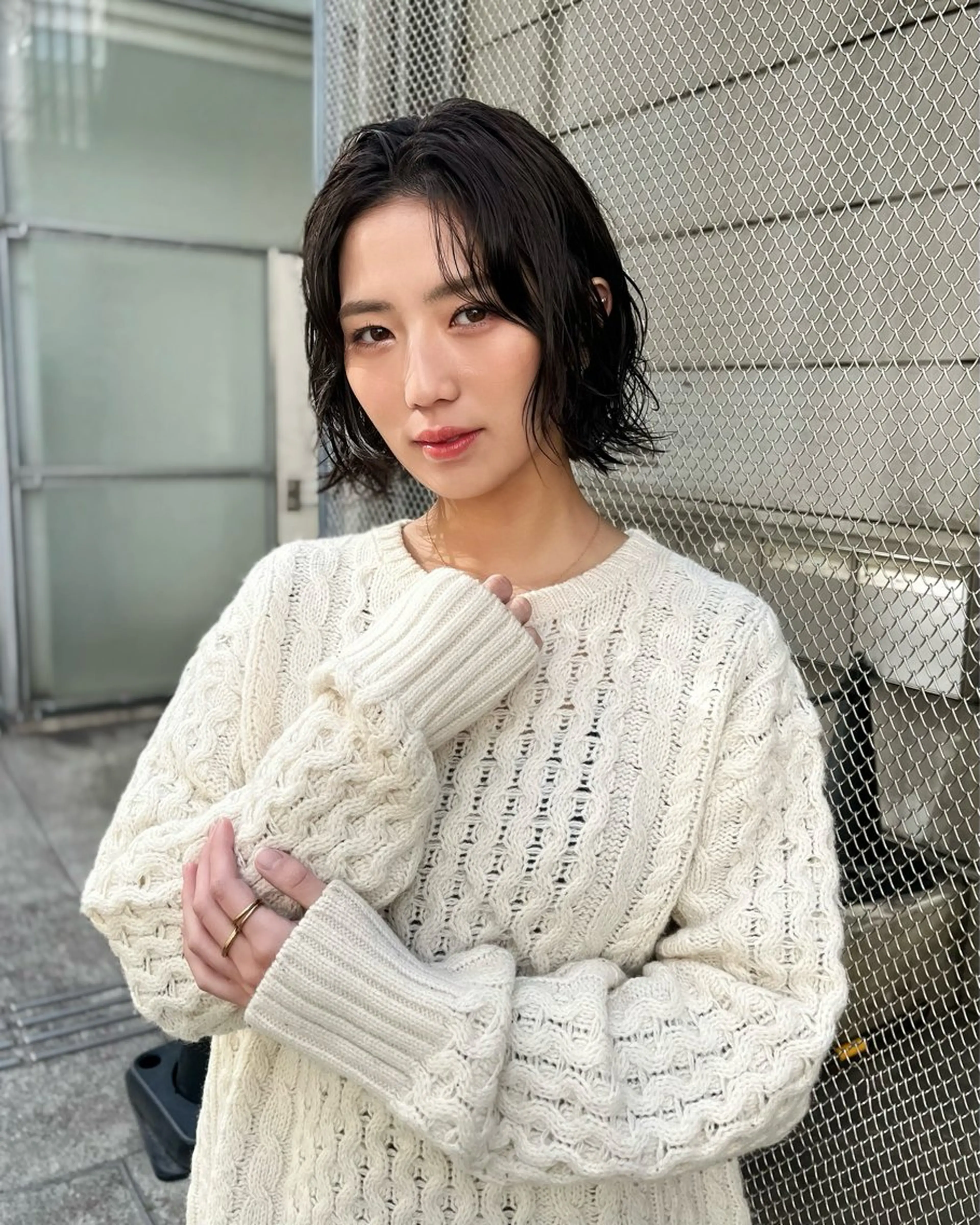 ショート パーマ ボブ モテヘア/グレージュ /ボブ/前原汐🎐のヘアスタイル