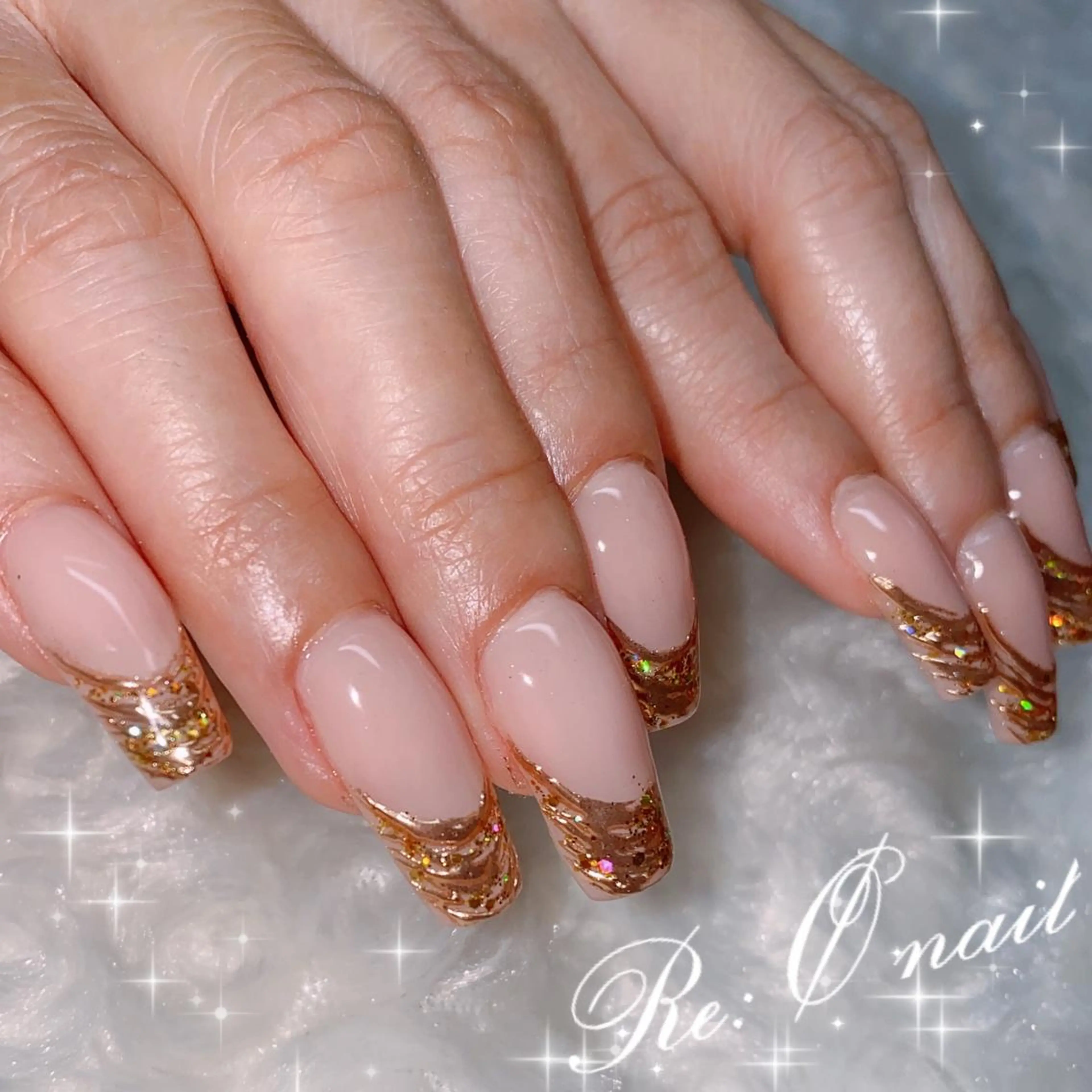 ネイル フレンチネイル ハンドネイル Re:Ø nail 🩵TSUJIのネイルデザイン
