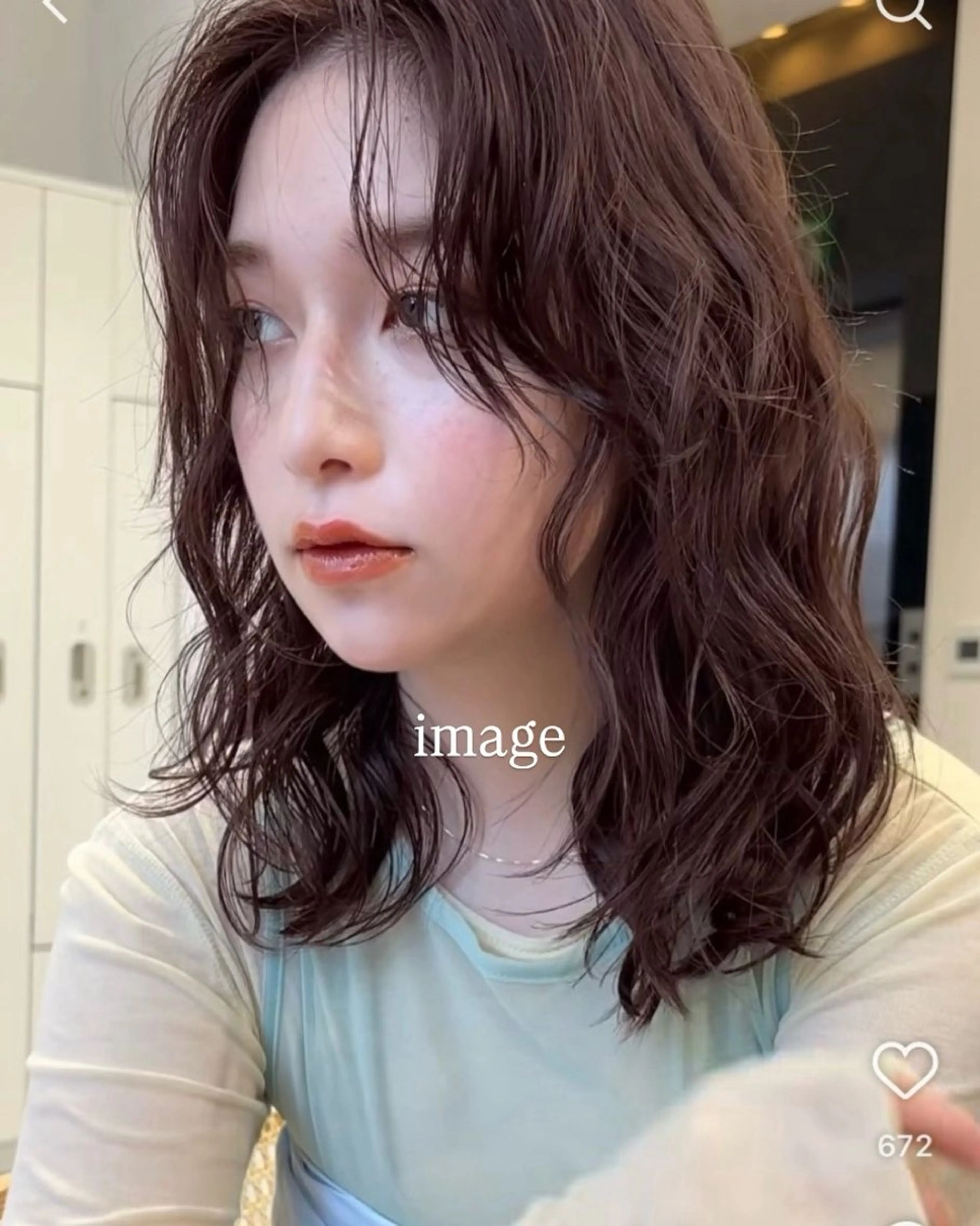 【平日17時限定】レディースカット+パーマモデル🌀🪄（ミディアム）の写真