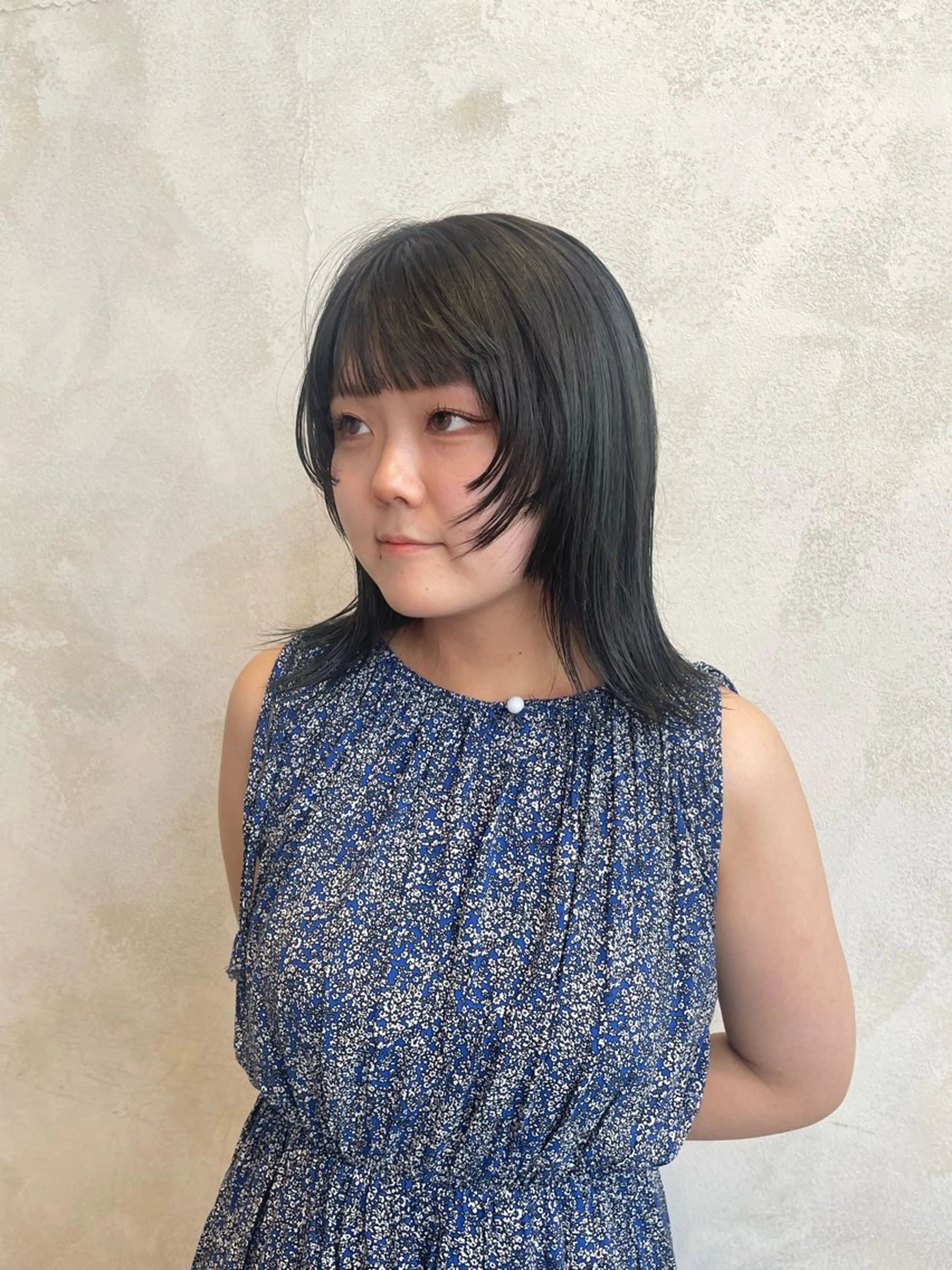 ミディアム カラー アイブロウリフト パーマモデル/はなのヘアスタイル