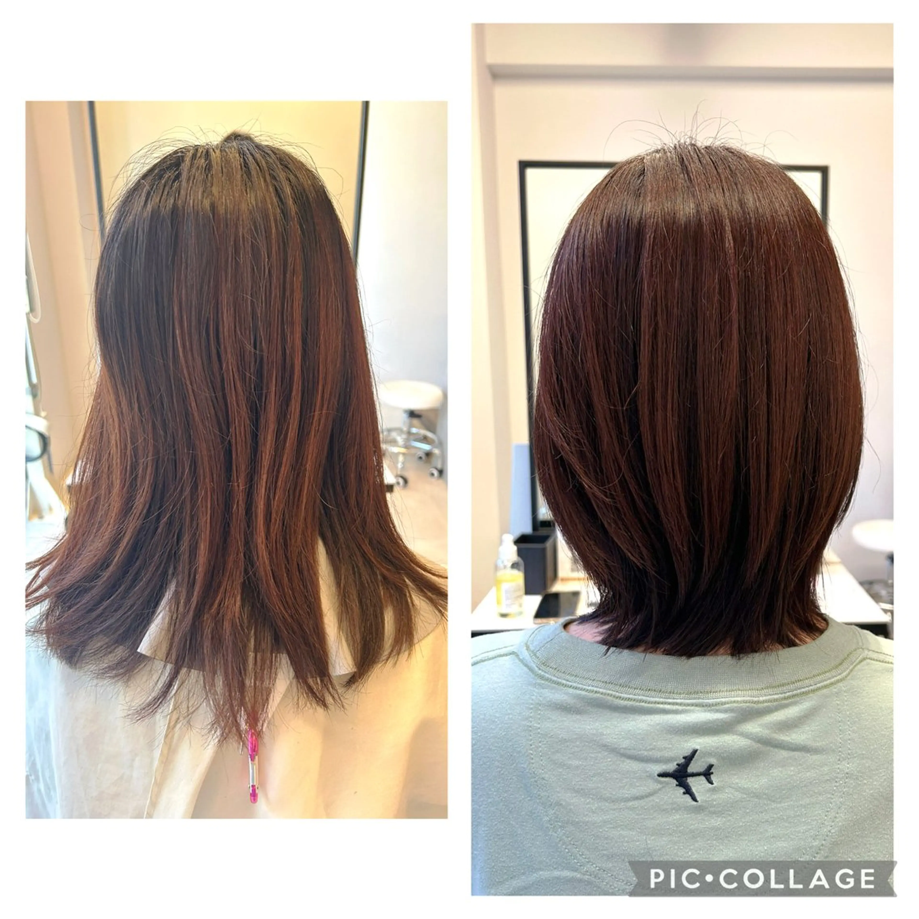 ミディアム カラー ボブレイヤー ボブ レイヤーカット 山田 守のヘアスタイル