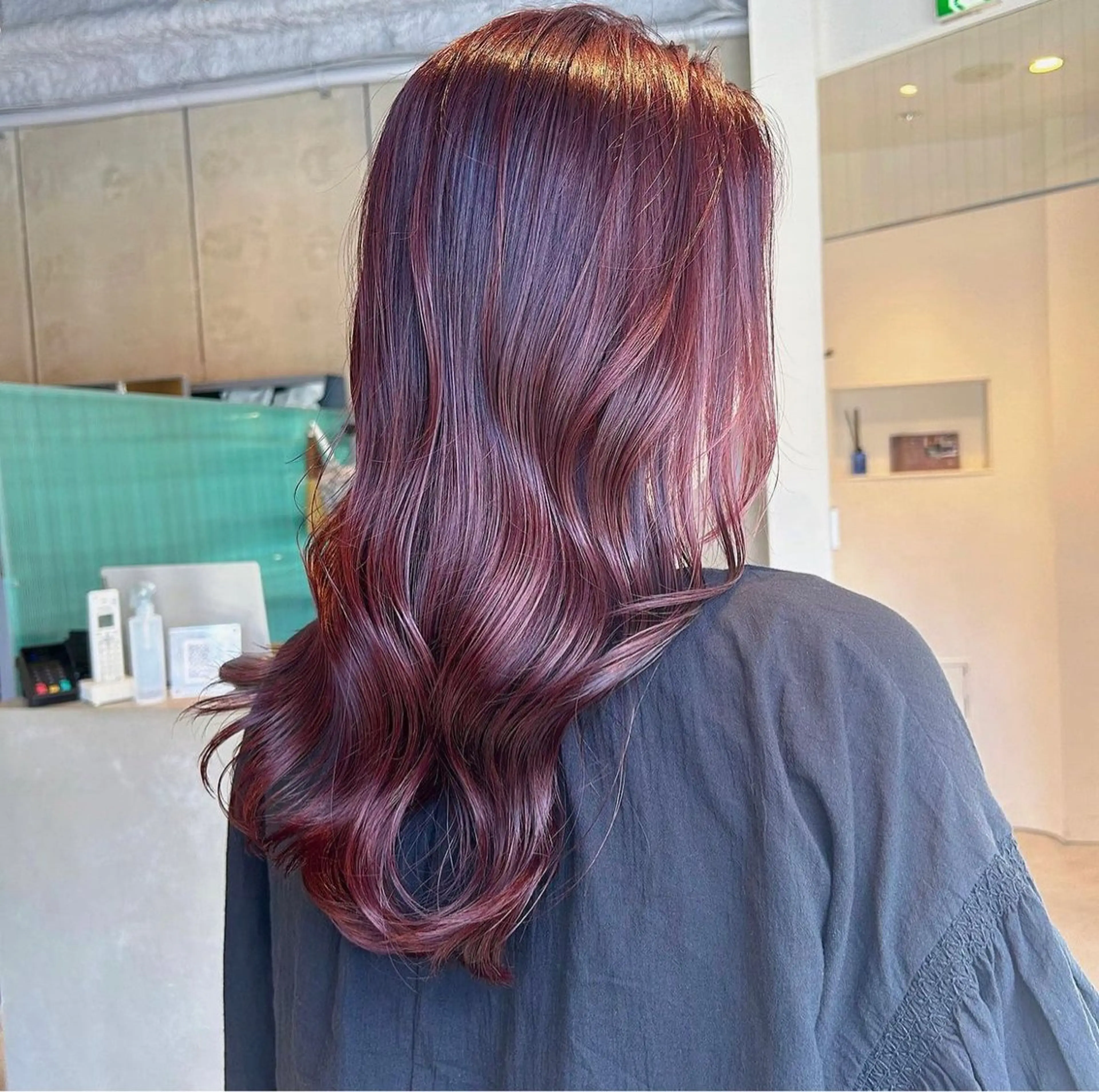 ロング カラー カシス ピンクカラー 松元 未有のマツエク・マツパデザイン