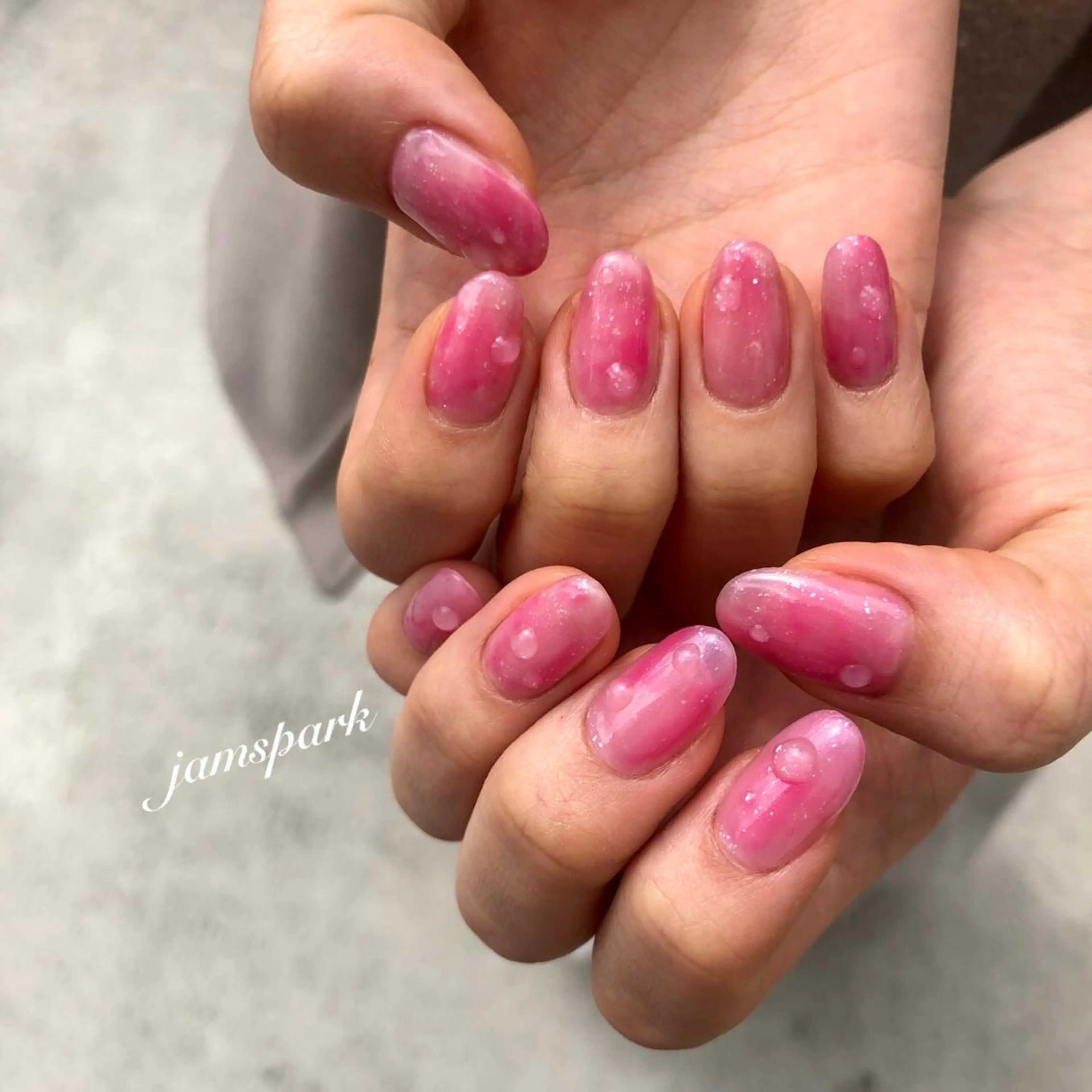 ネイル ジェルネイル キラキラネイル マグネットネイル ニュアンスネイル ピンク ハンドネイル jamspark ✨のネイルデザイン