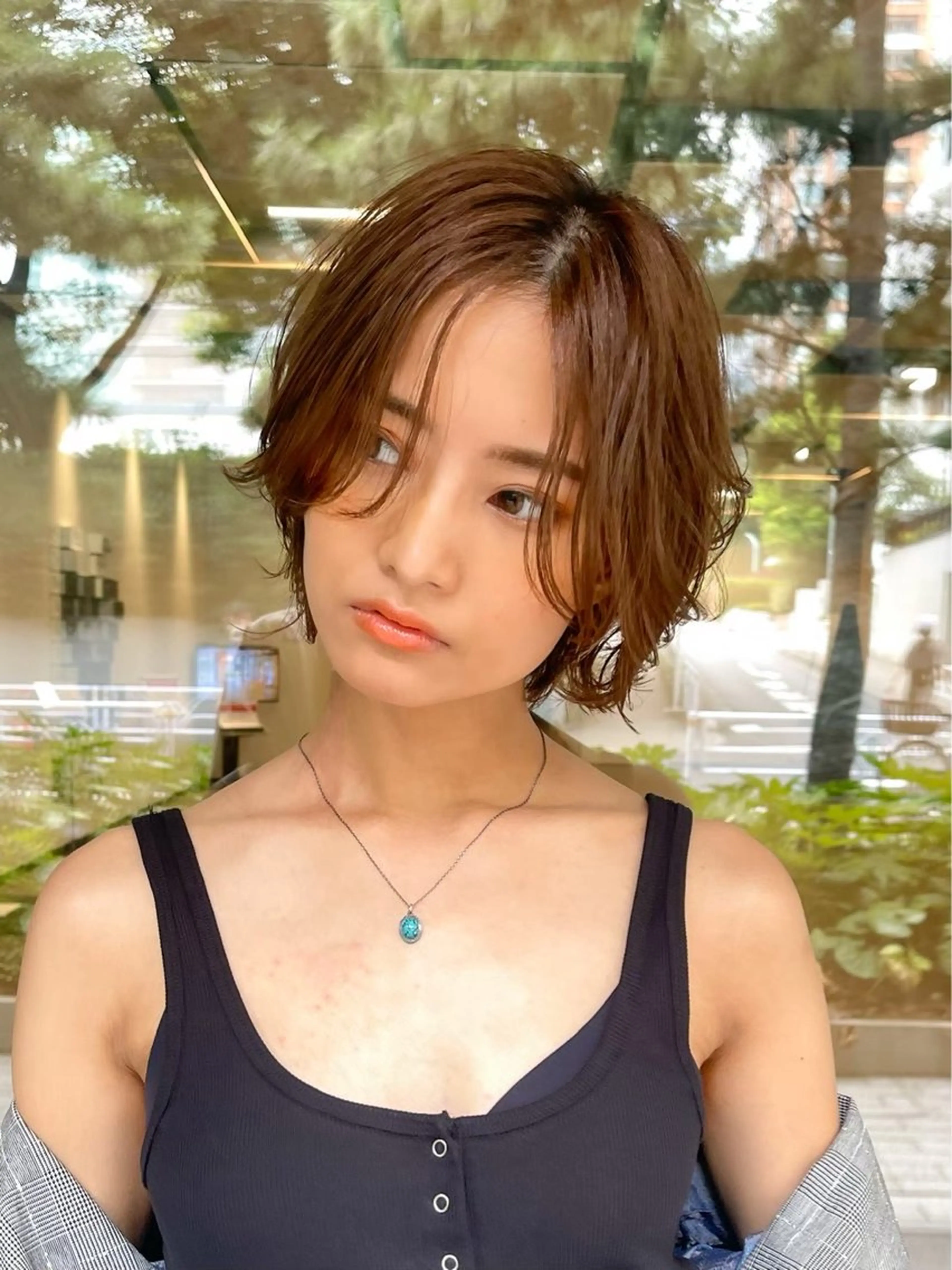 ミディアム カラー ショートボブ ブラウンカラー ボブ カット ヘアカラー 鈴木 海都のヘアスタイル