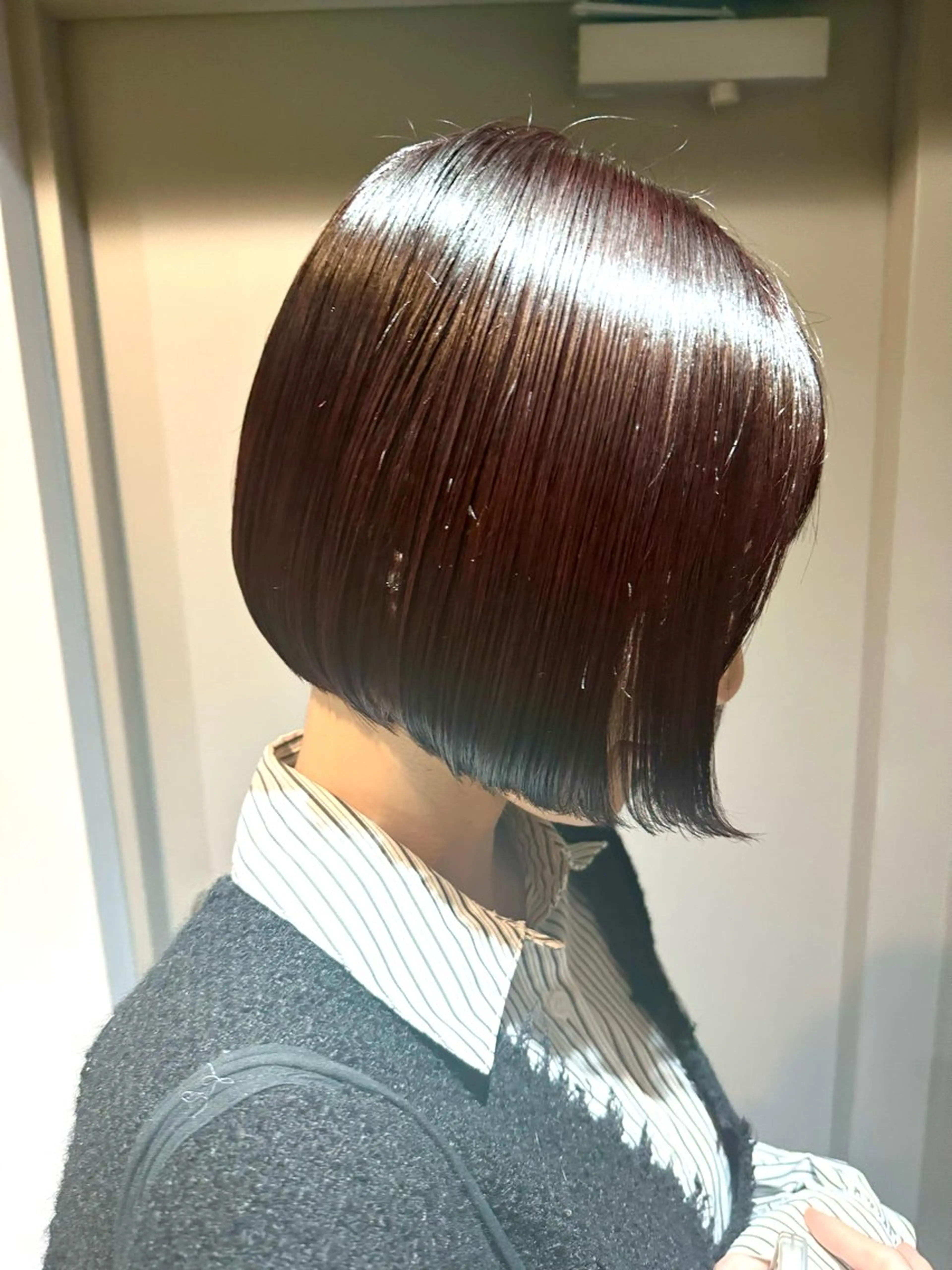 ショート レッドブラウン ボブ 縮毛矯正+モテカラー 🎀✨mihoのヘアスタイル