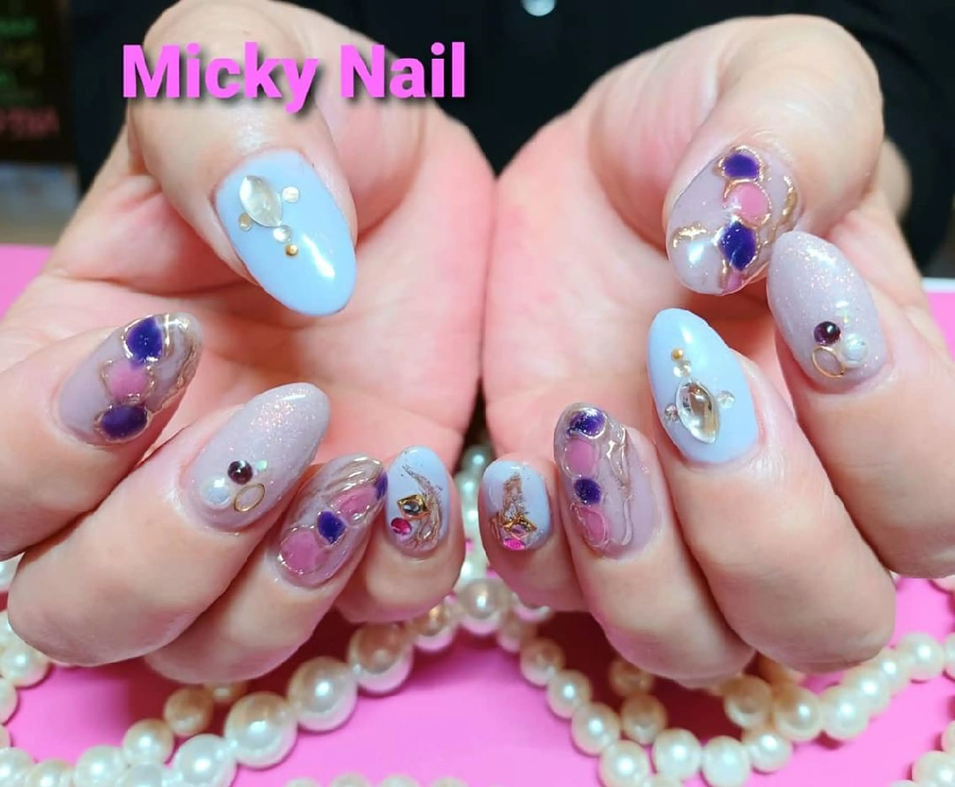 ミディアム パープルカラー Micky nail chikushinoのネイルデザイン