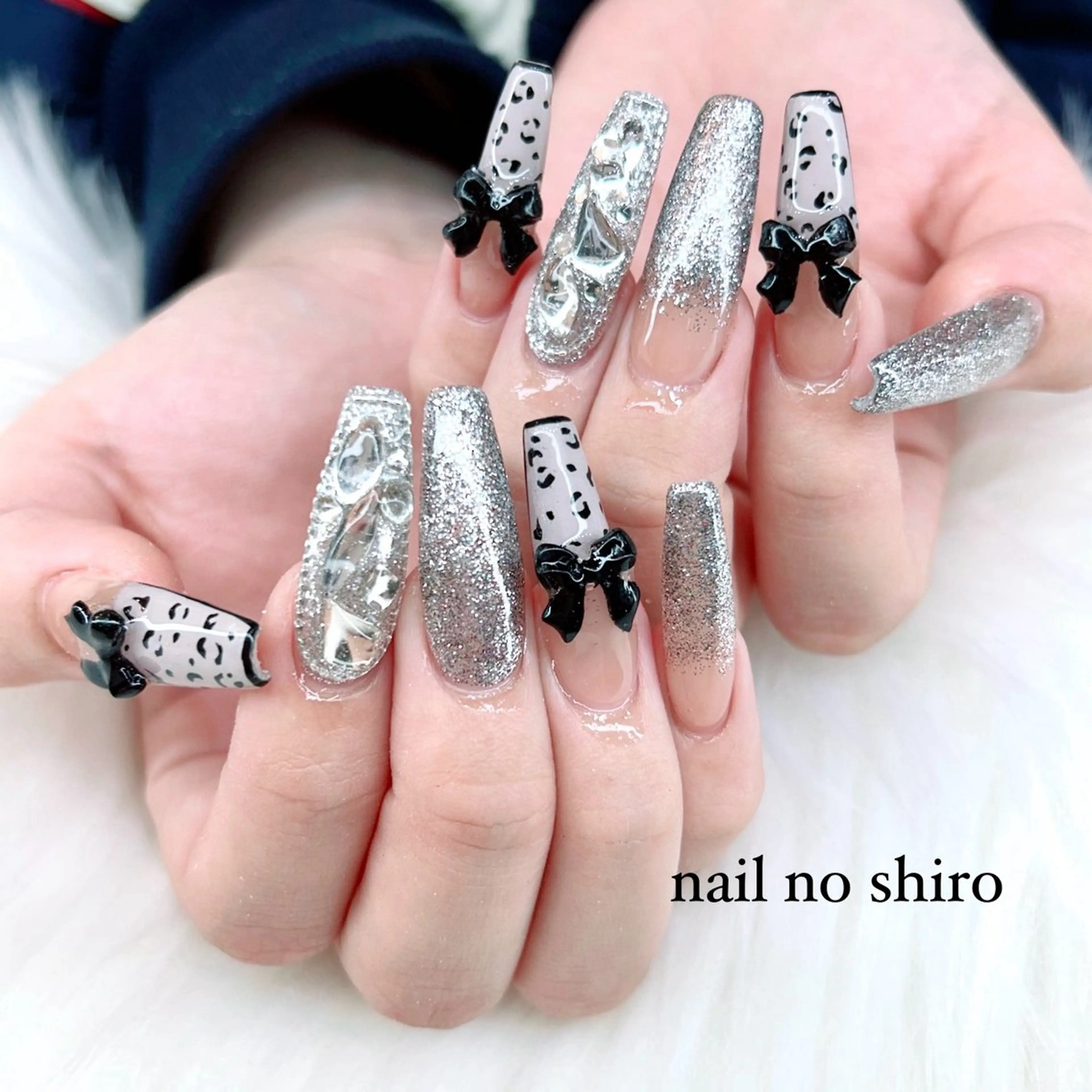 ネイル キラキラネイル ラメ(グリッター) リボン ハンドネイル nail no shiro/耳つぼのその他イメージ