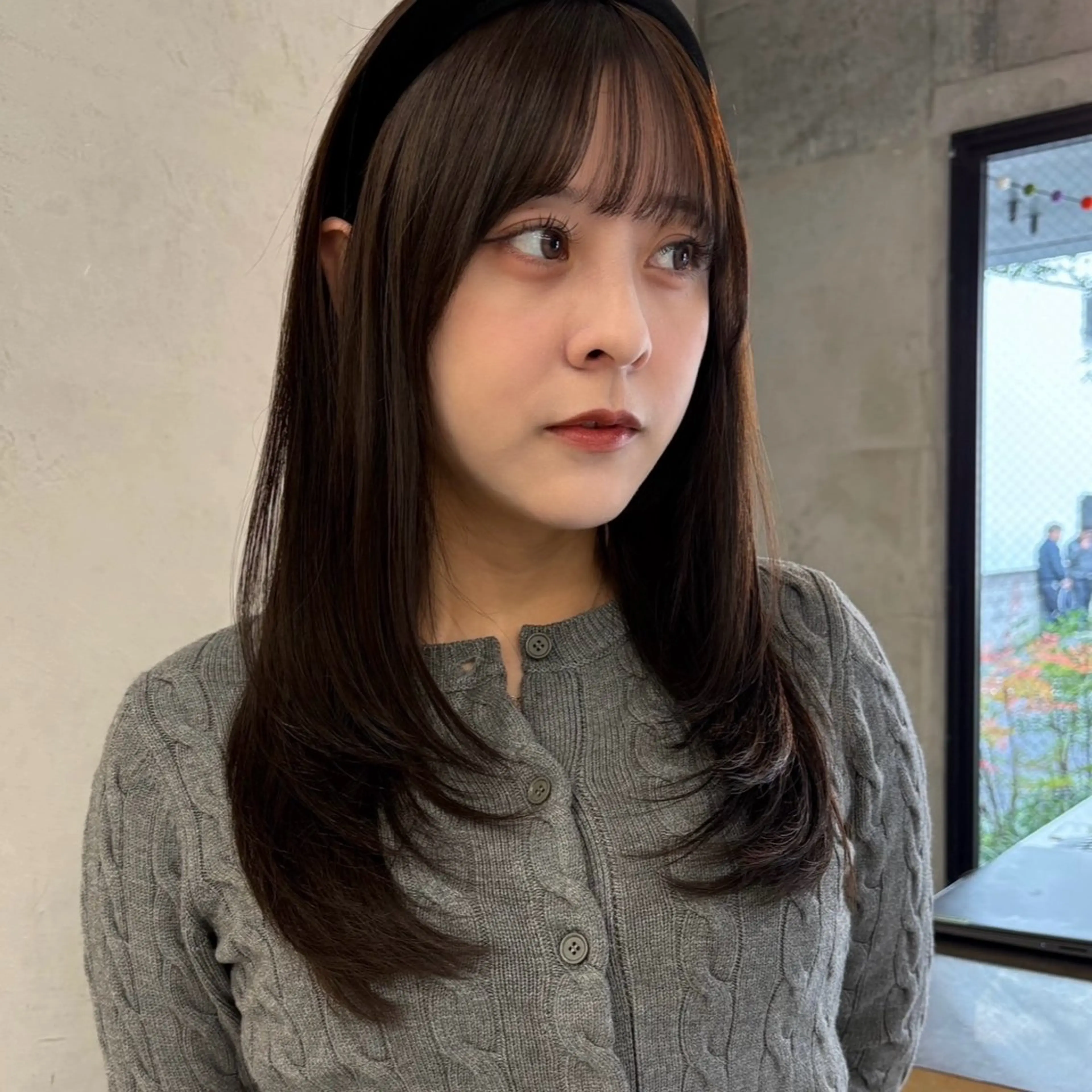 ロング カラー レイヤーカット カット ヘアカラー 韓国レイヤー/暖色 カラー/KOTONEのヘアスタイル