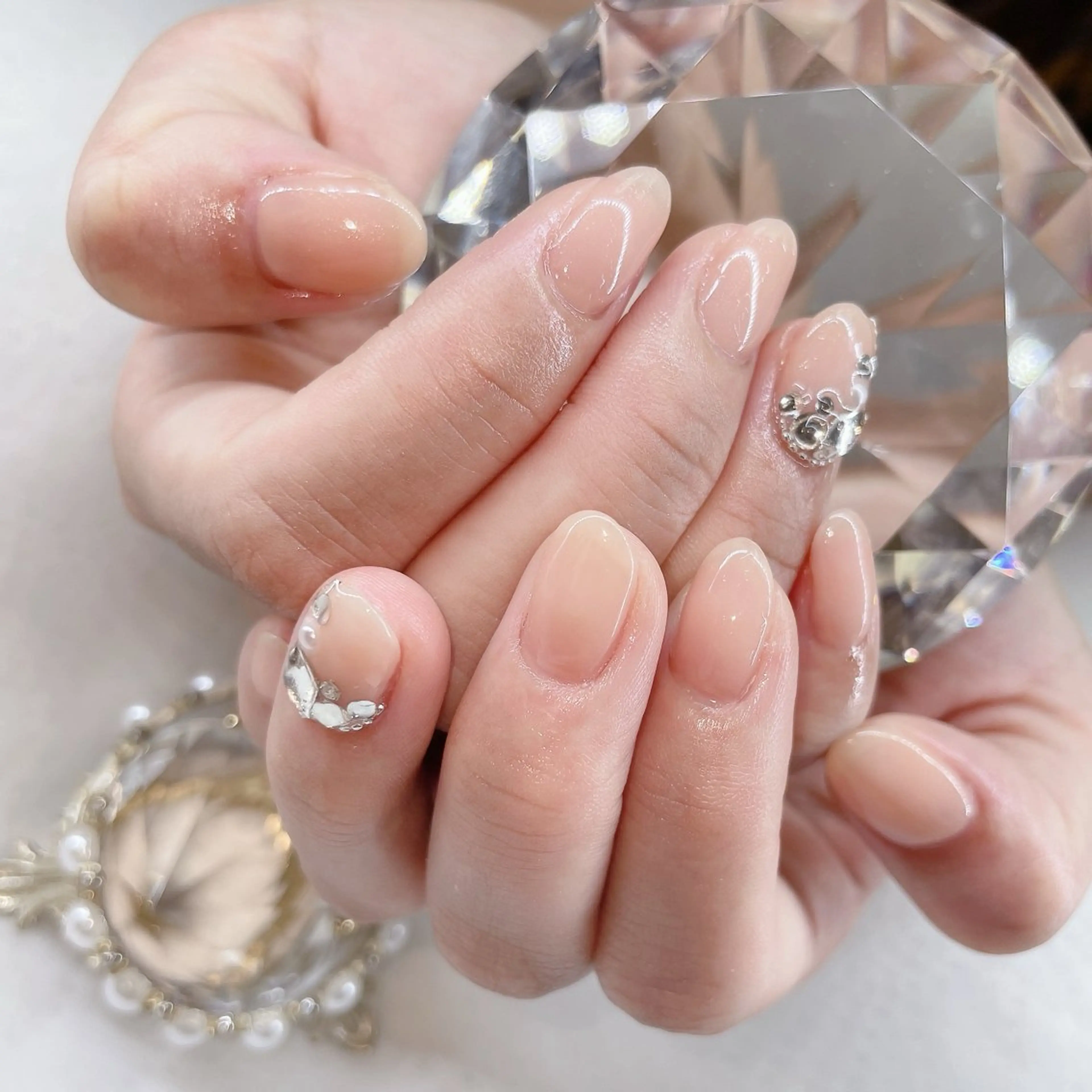 ネイル アートネイル オーロラネイル チークネイル 長さ出し フラッシュネイル misun_nail所属・misun_ nailのネイルデザイン