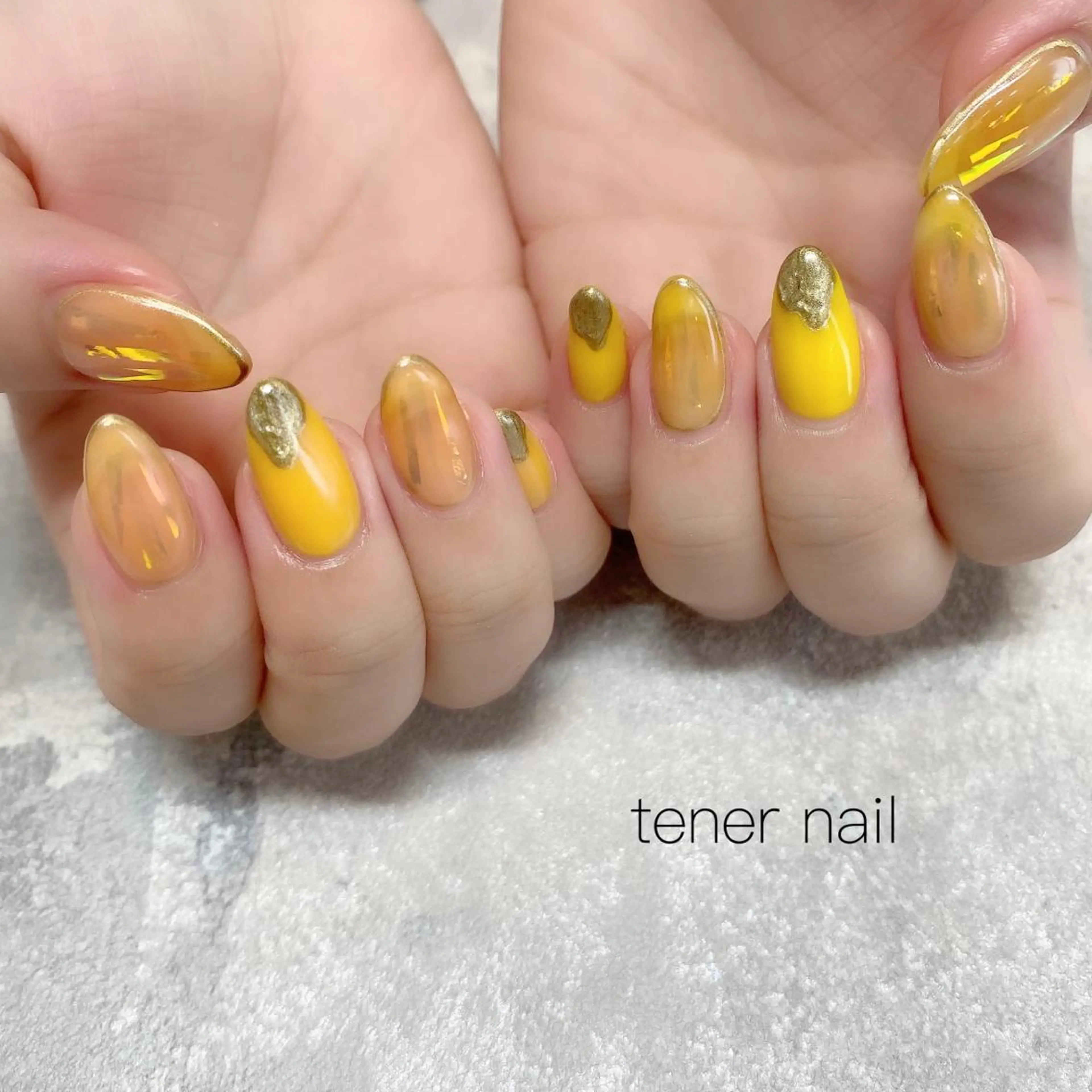 ネイル オレンジ 黄色 tener  nail  テネルネイル所属・テネルネイル tener nailのネイルデザイン