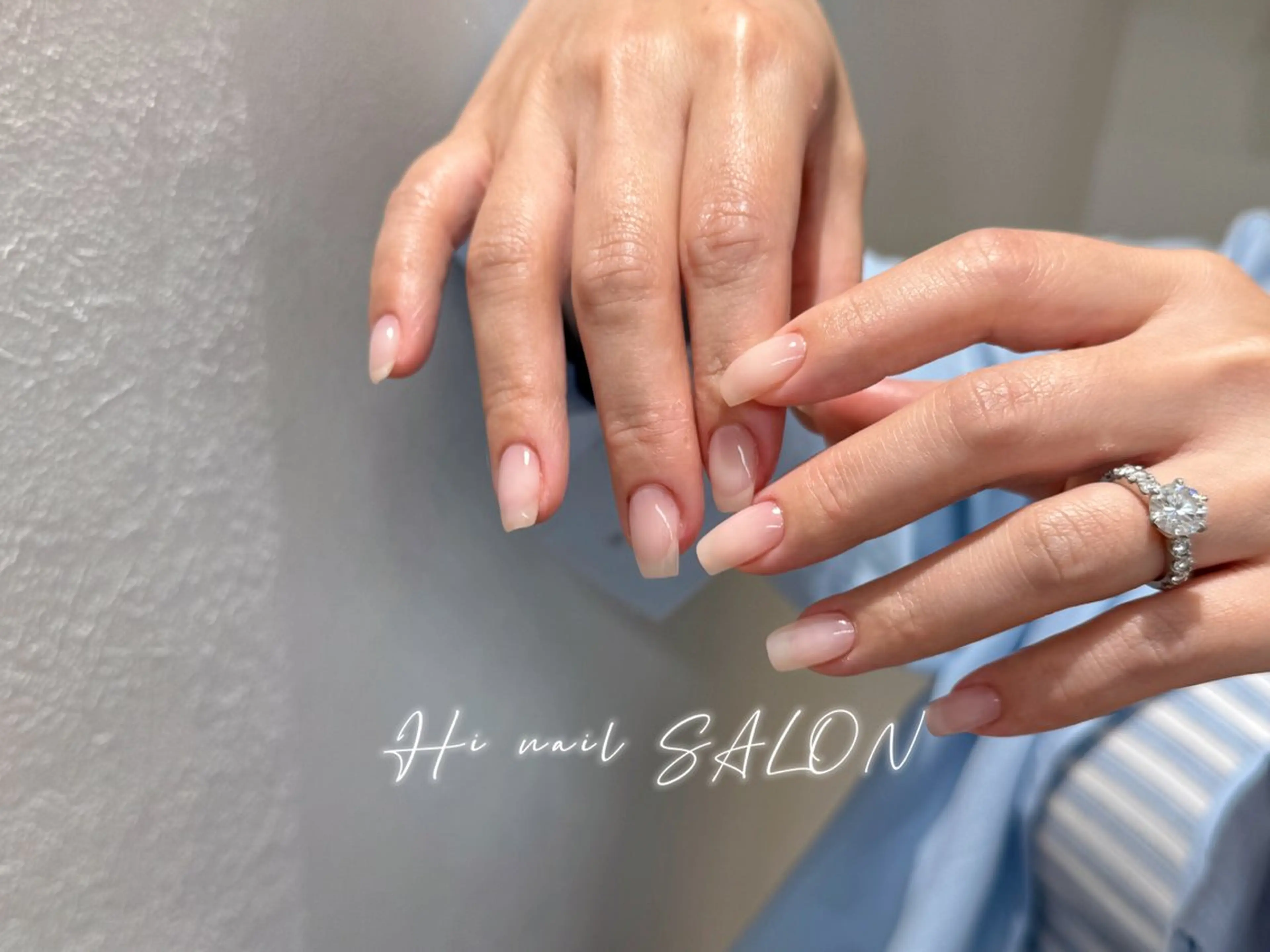 ネイル フットネイル フレンチネイル ジェルネイル ガラスフレンチ 韓国ネイル ハンドネイル Hi nail 【ハイネイル】池袋のネイルデザイン