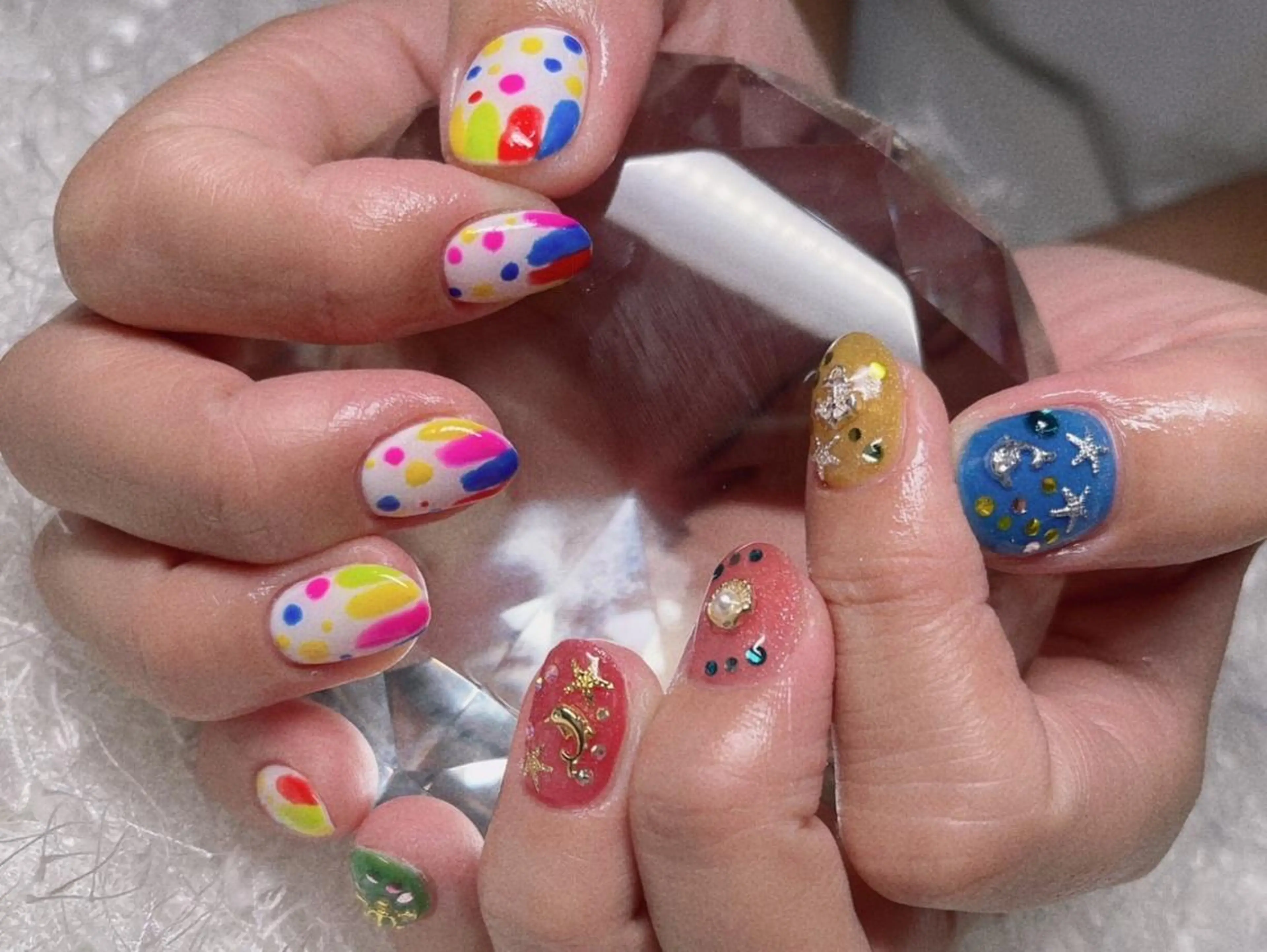 ネイル 長さ出し ジェルネイル グラデーション 韓国ネイル マグネットネイル ハンドネイル Nail&eye Belire 新宿のネイルデザイン