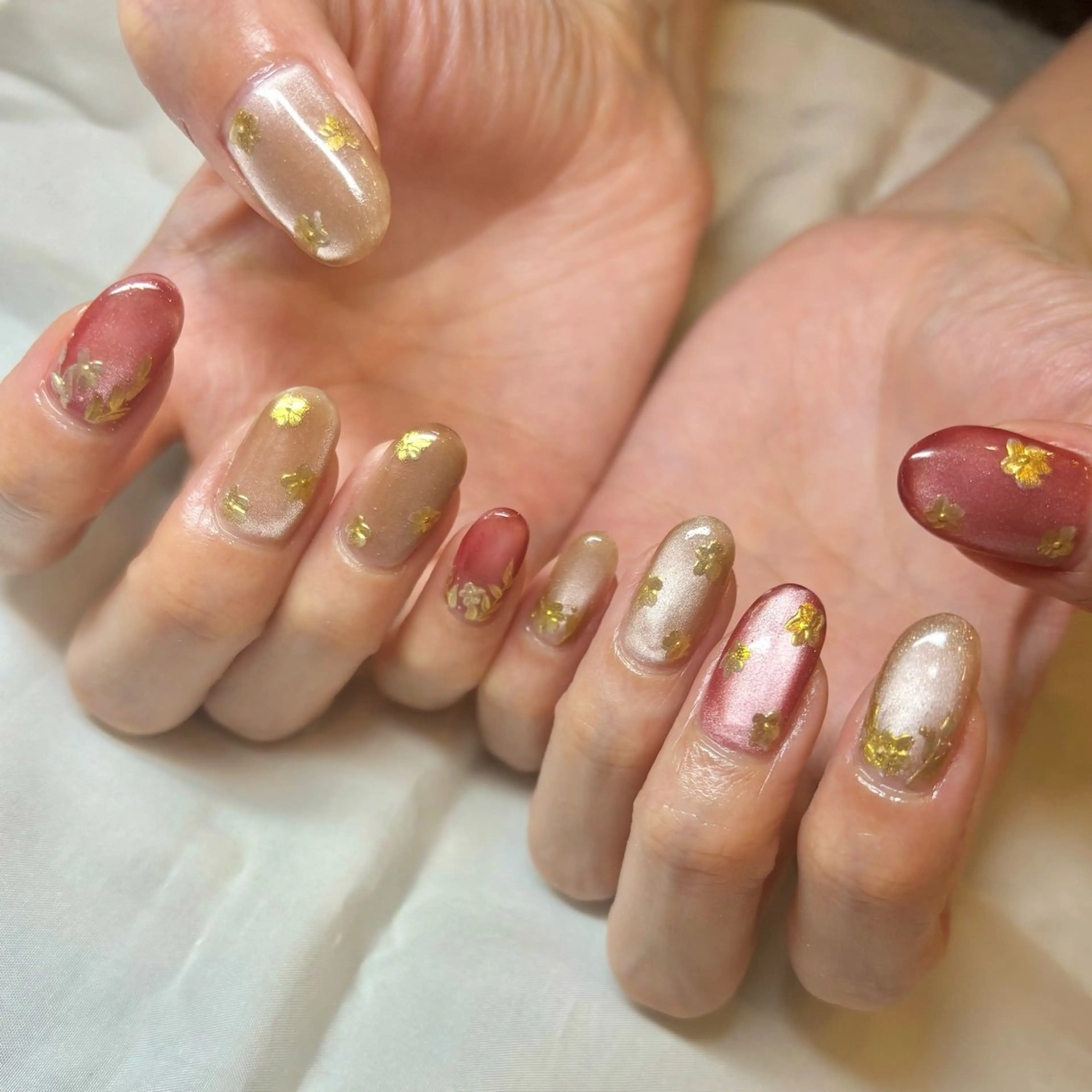 メンズ ネイル フラワーネイル ミラーネイル nail&eye Aoのマツエク・マツパデザイン