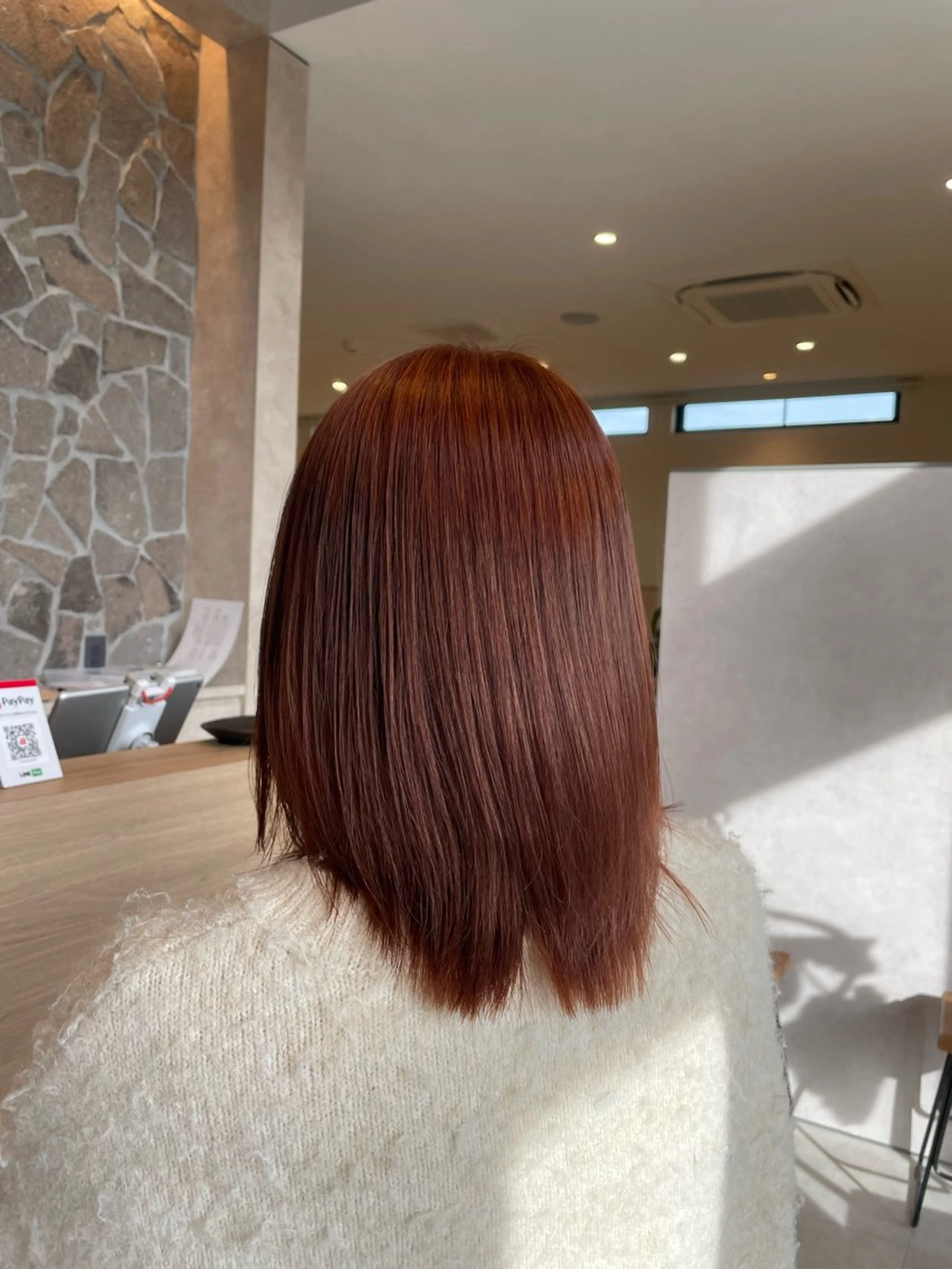 カラー オレンジ ピンクカラー Plus2nd所属・伊藤 未夢のヘアスタイル