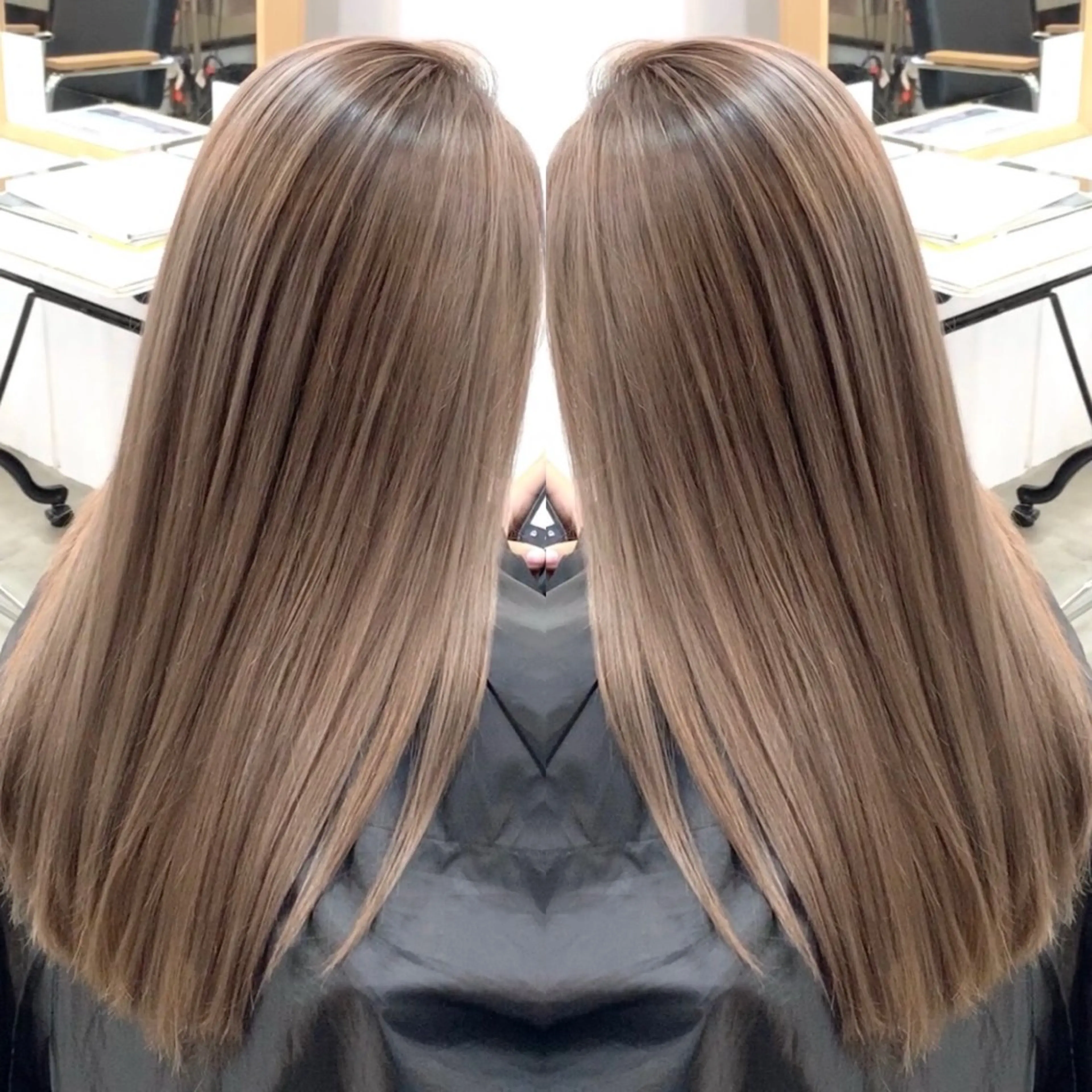 ロング カット ヘアカラー ならざきつぐみ /天王寺/ハイトーンのヘアスタイル