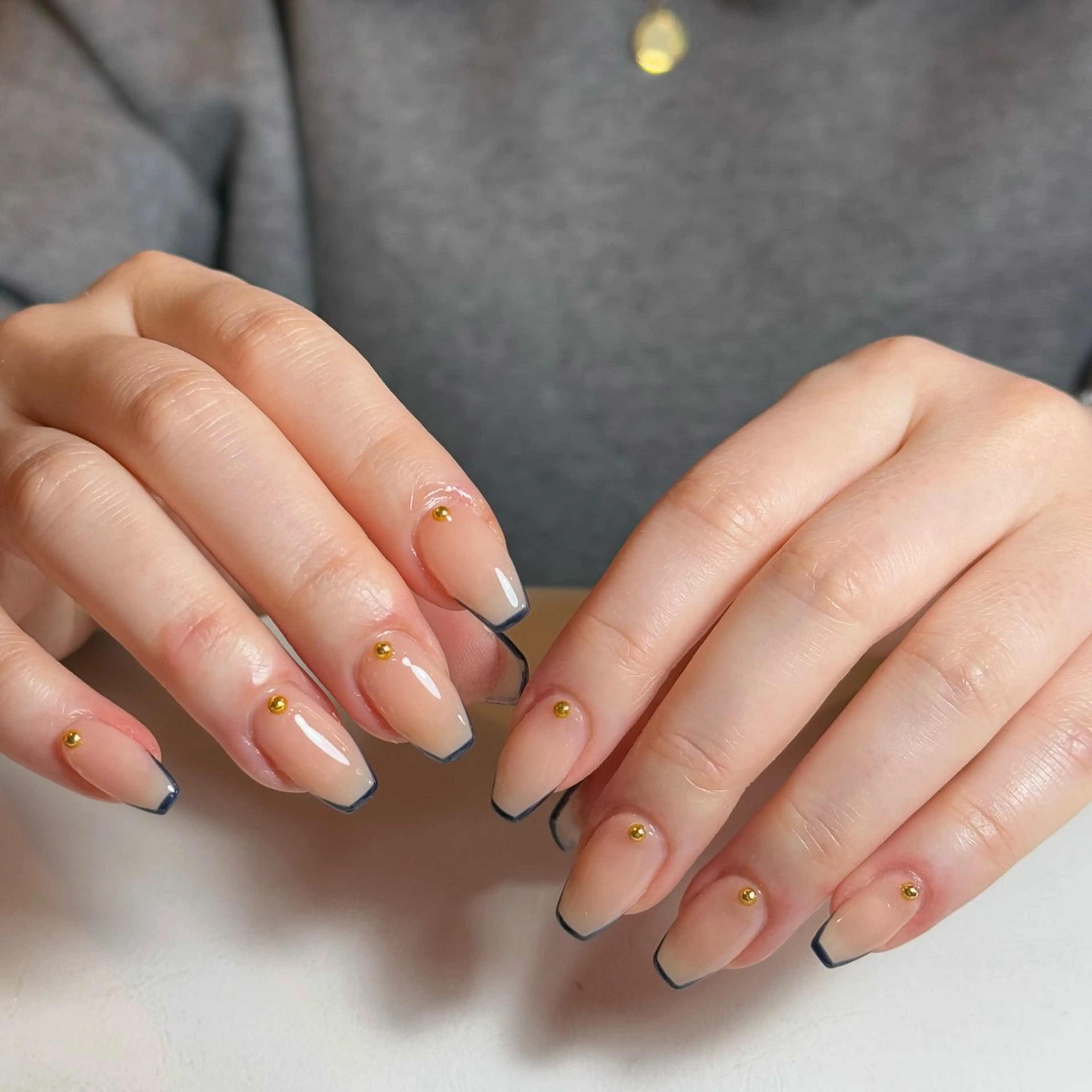 ネイル チークネイル フレンチネイル グラデーション キラキラネイル 韓国ネイル ハンドネイル Risa_ Nailのネイルデザイン