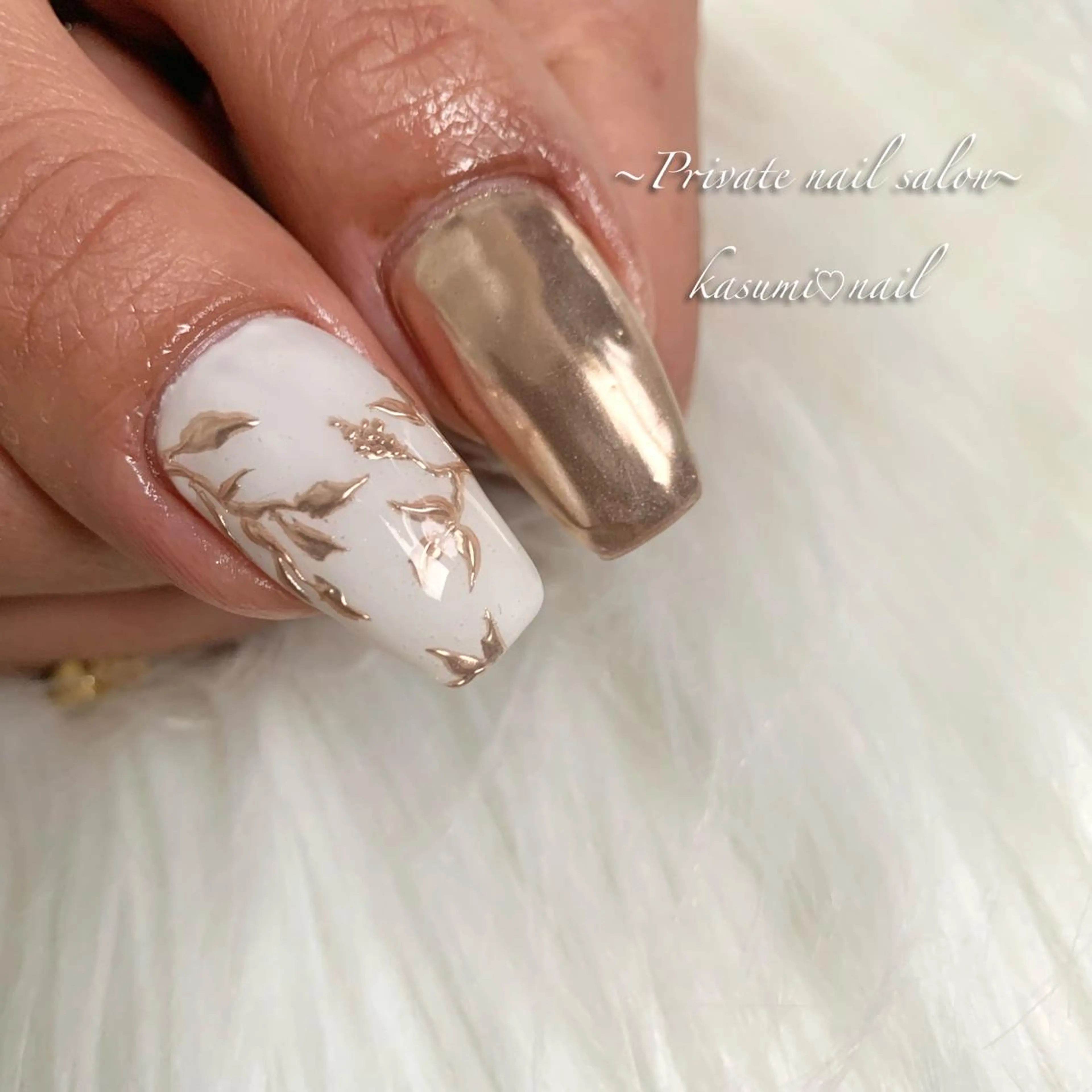 ネイル アートネイル ラメ(グリッター) マグネットネイル ミラーネイル 持ち込み KASUMI♡ Nailのネイルデザイン