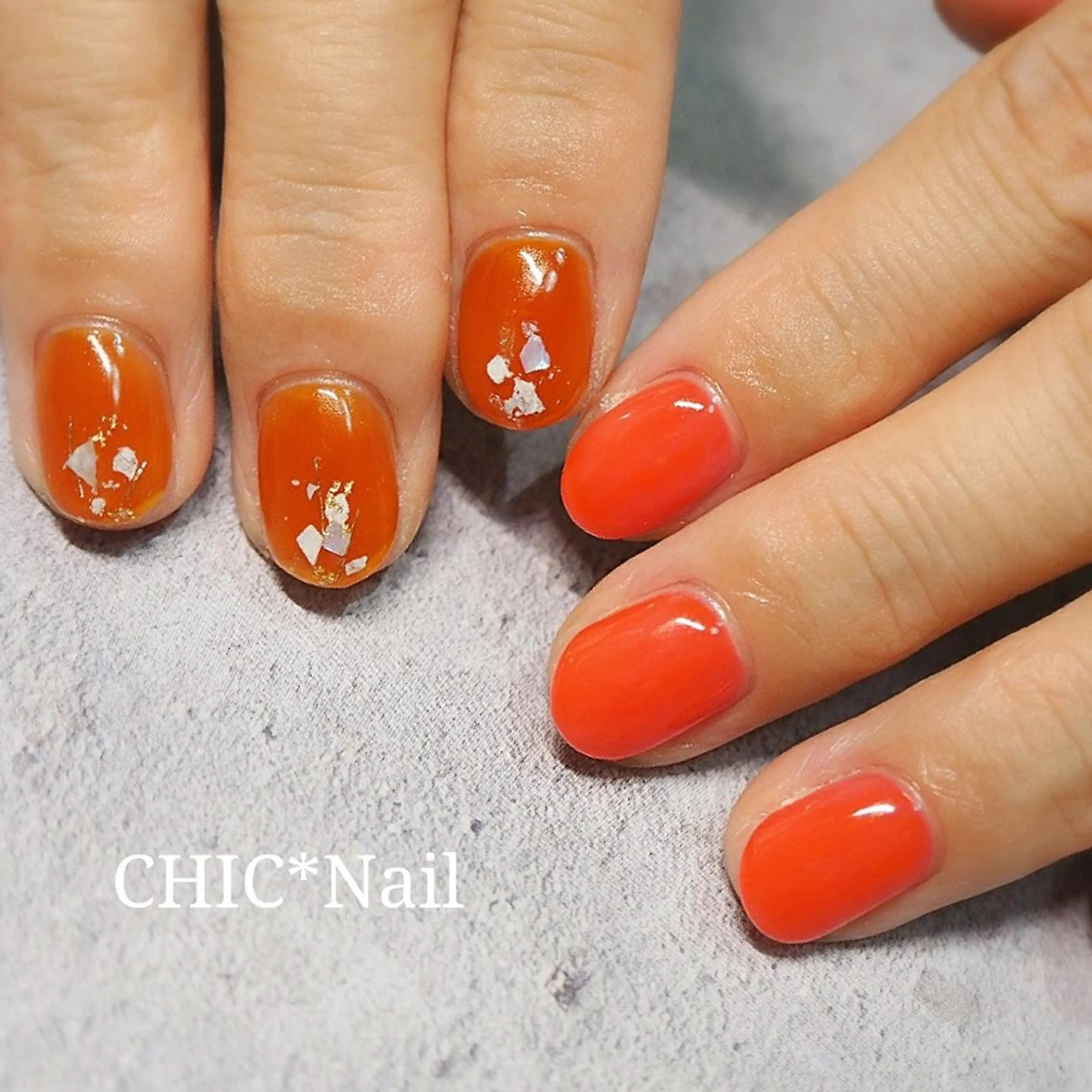ネイル オレンジ Chic. nailのネイルデザイン