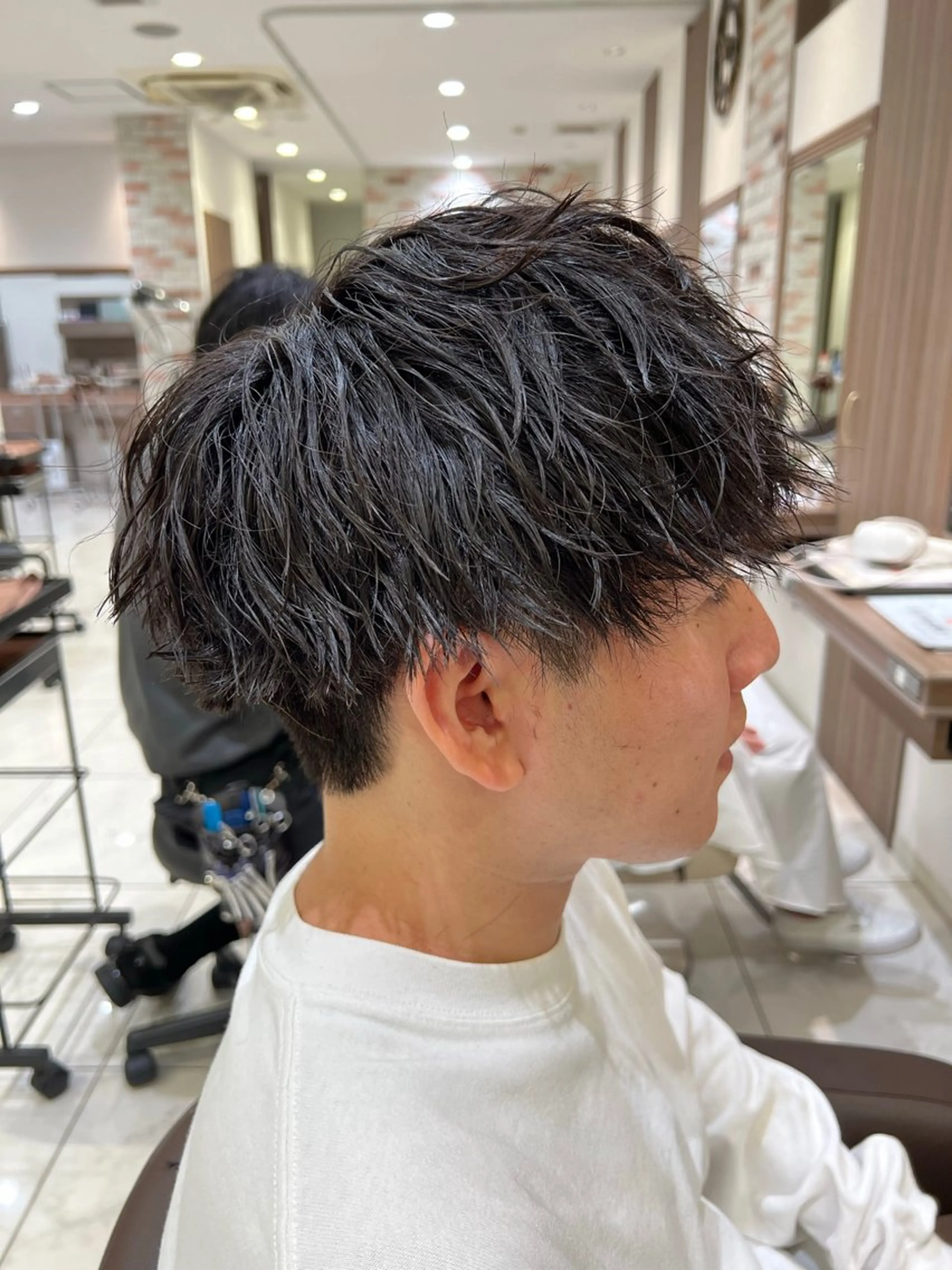 パーマ メンズ カット パーマ 美髪縮毛矯正/曲がる 縮毛矯正/佐野友尉のヘアスタイル