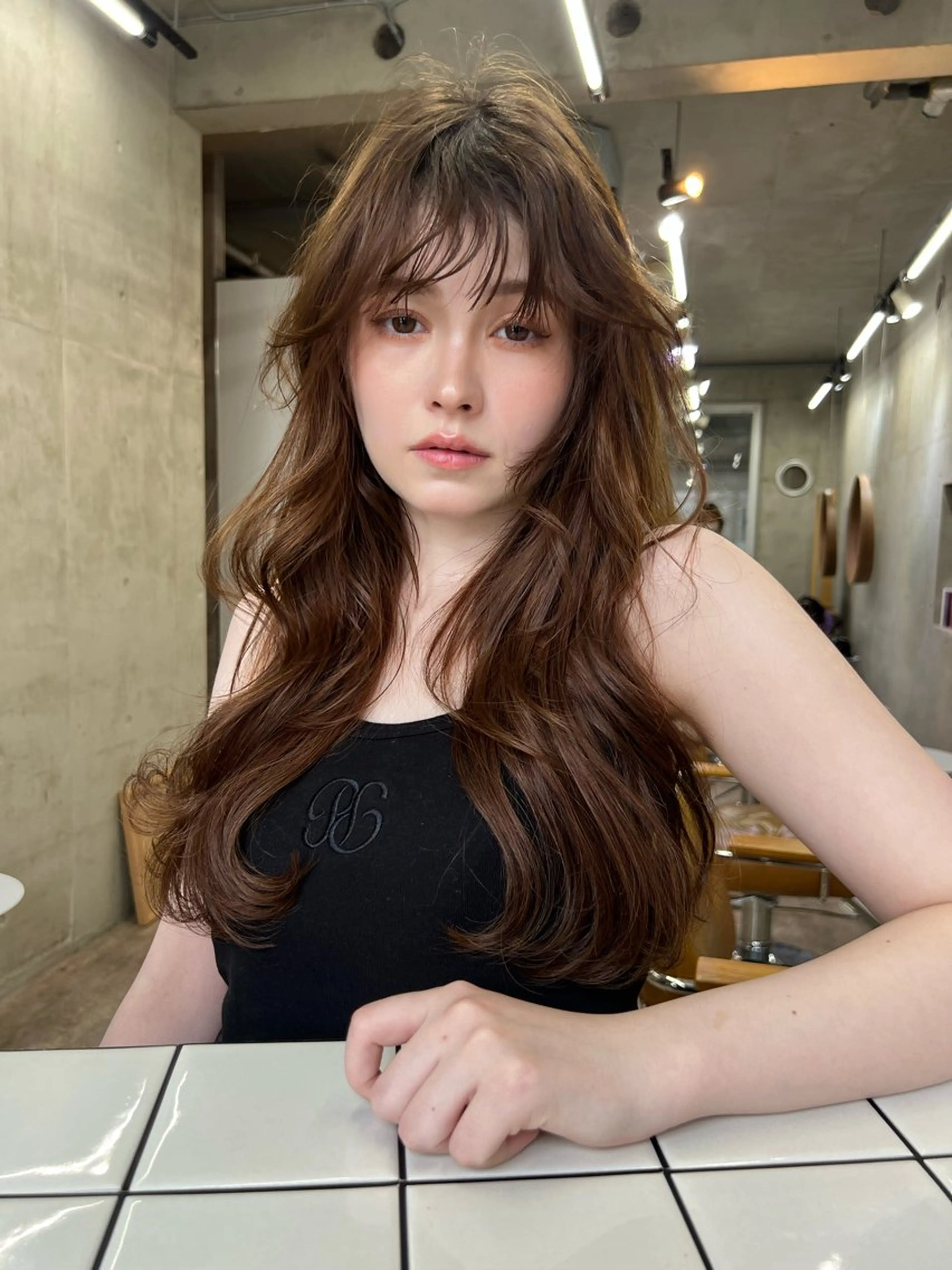 ロング カラー ブラウンカラー レイヤーカット カット ヘアカラー トリートメント レイヤーカット💫 ／HARUKA🎀のヘアスタイル