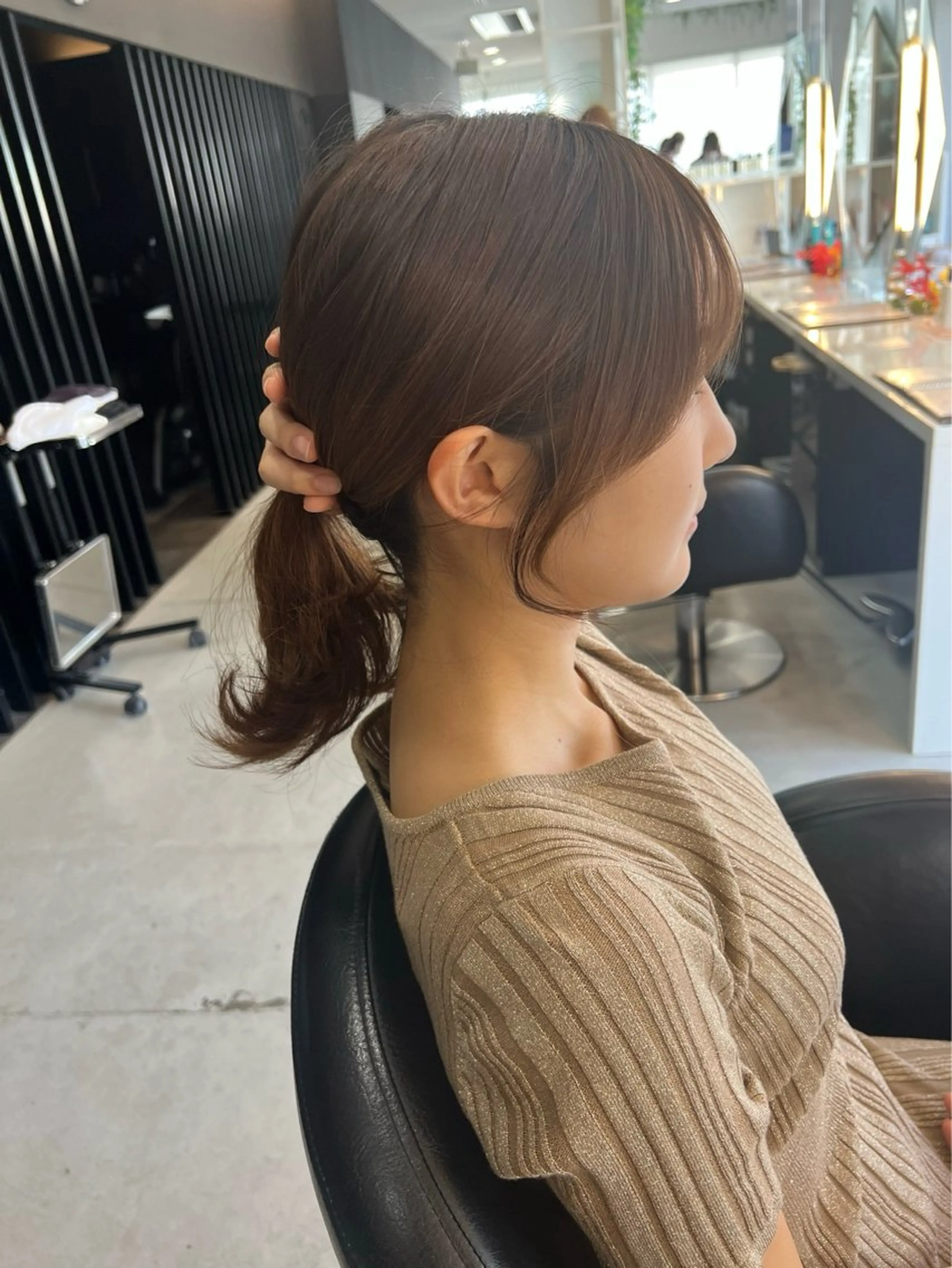 ミディアム 顔周りカット 韓国風ヘア 韓国風顔まわり/ベー ジュ/マツエク♡美咲のヘアスタイル