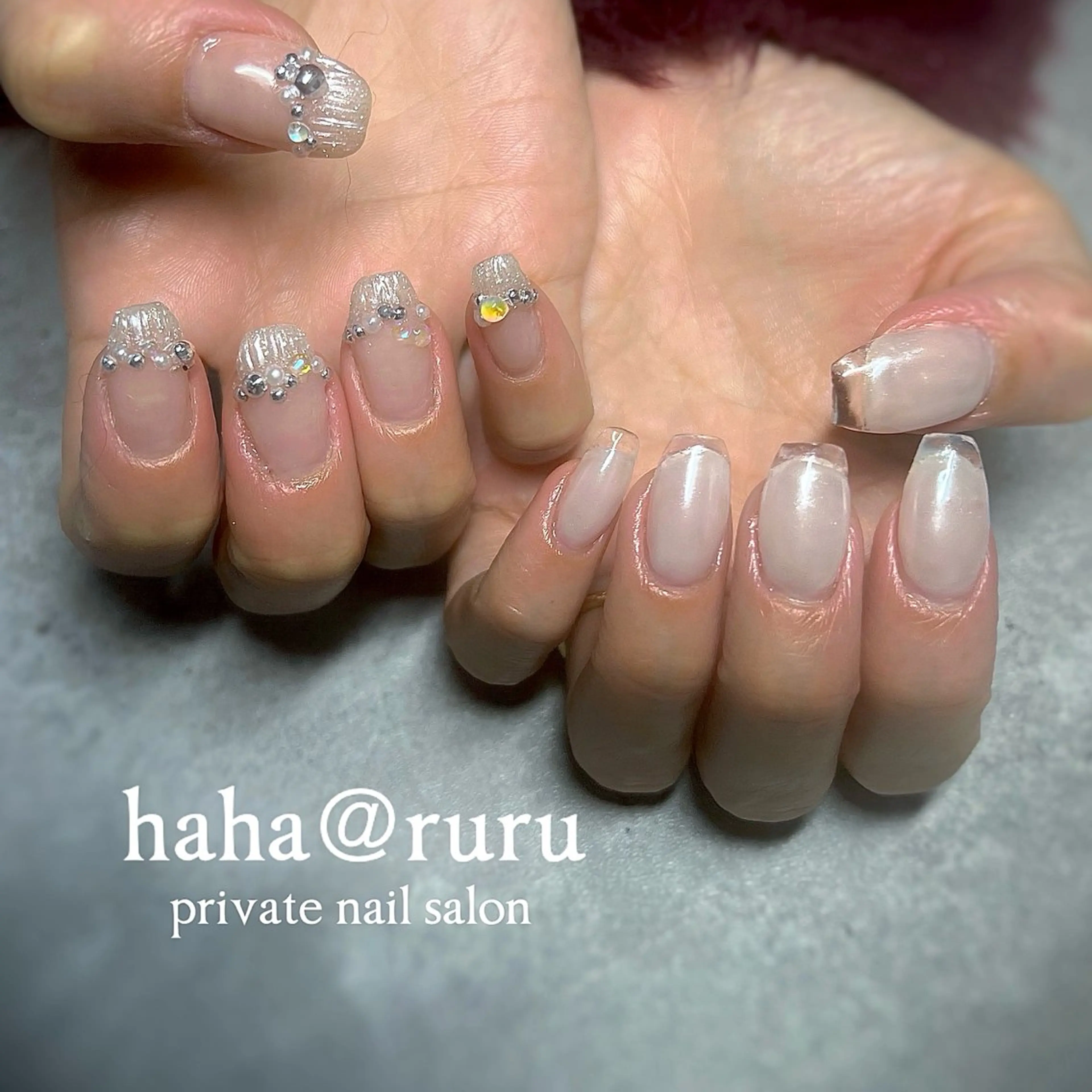 ネイル クリアネイル フレンチネイル haha@ ruruのネイルデザイン