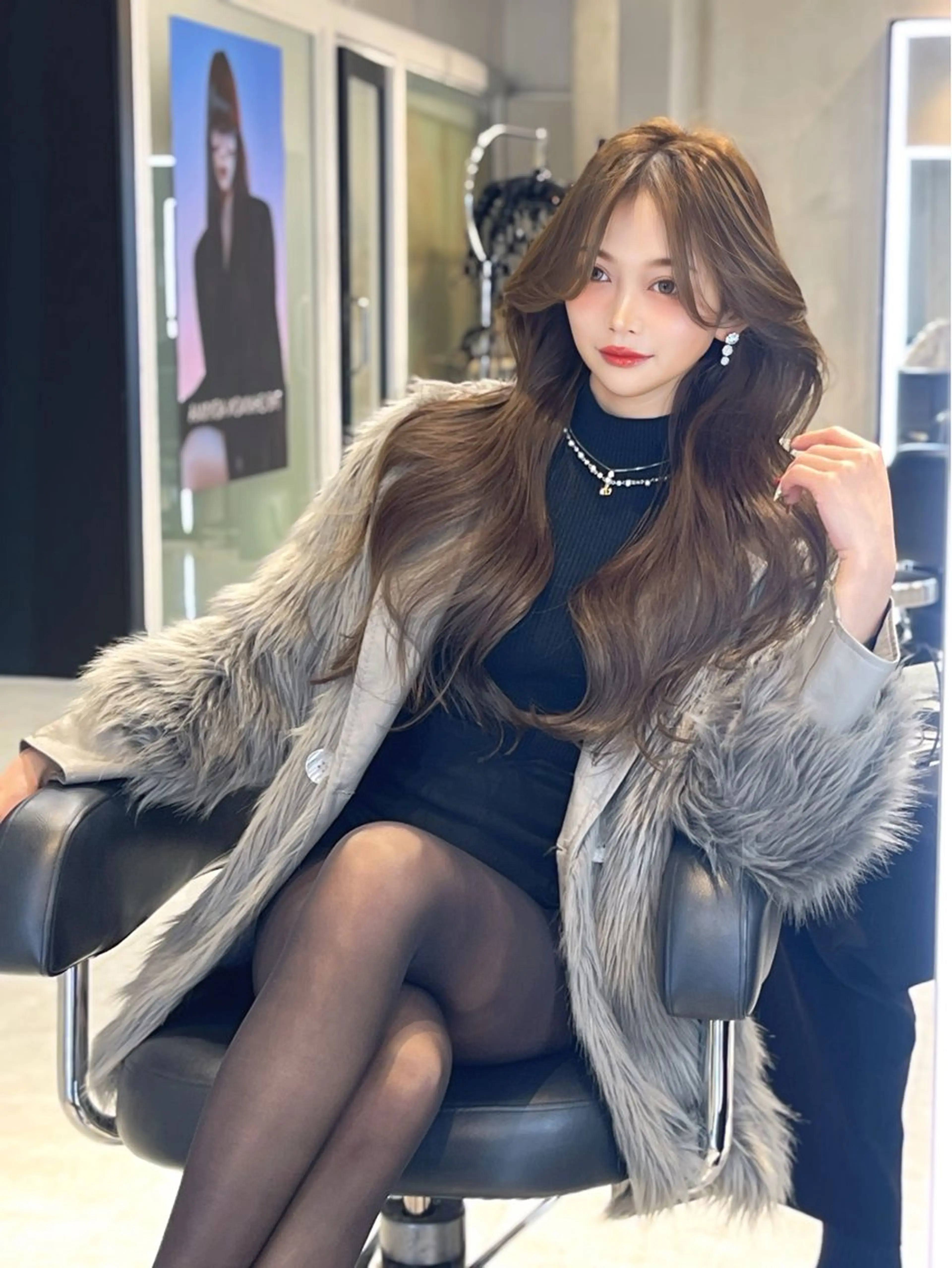 ロング カット ヘアカラー トリートメント 海野翔吾🇨🇳 ワンホンレイヤーのヘアスタイル