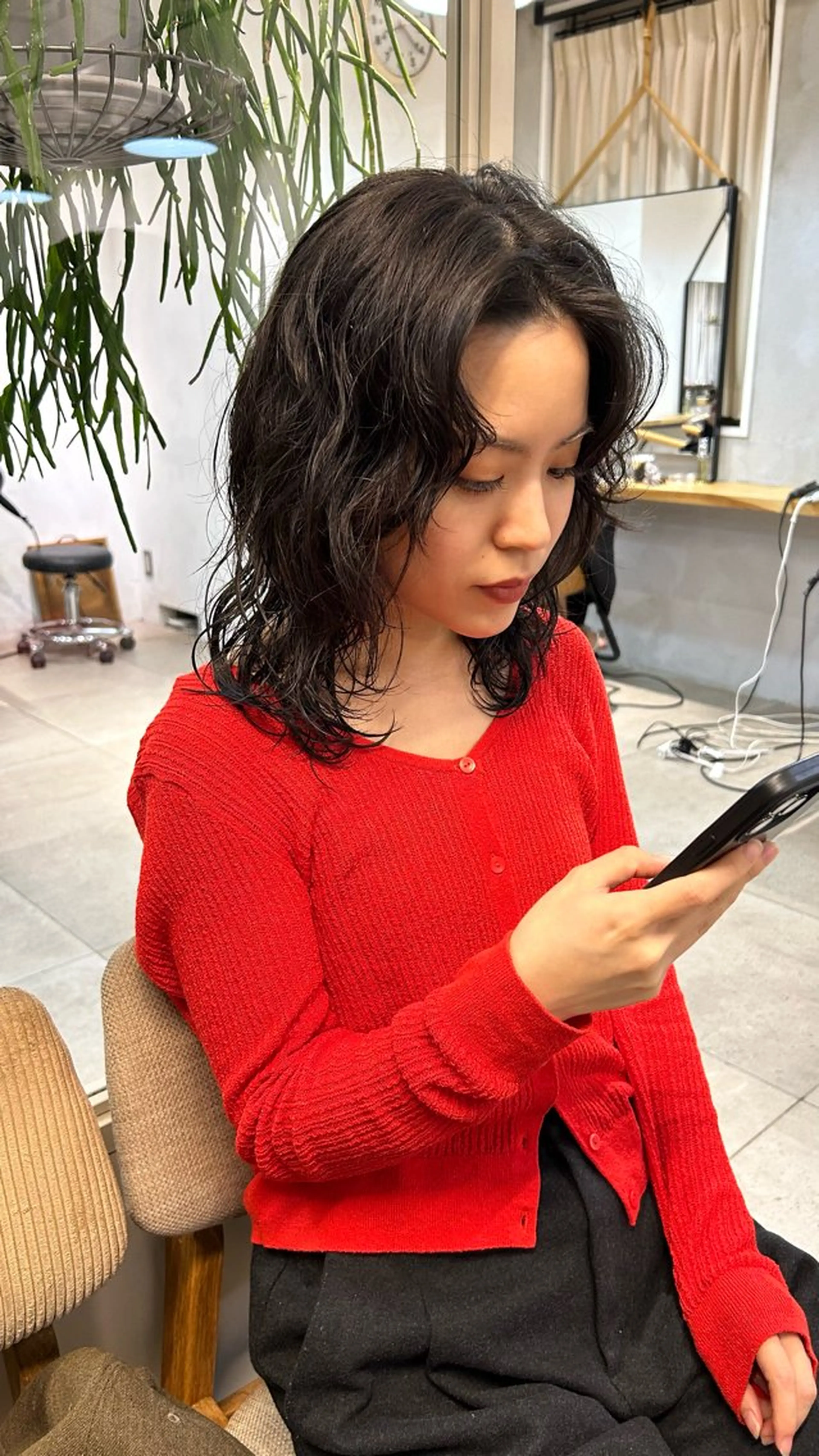 ミディアム パーマ カット パーマ じゅわっと暖色カラー 🍊Moemiのヘアスタイル