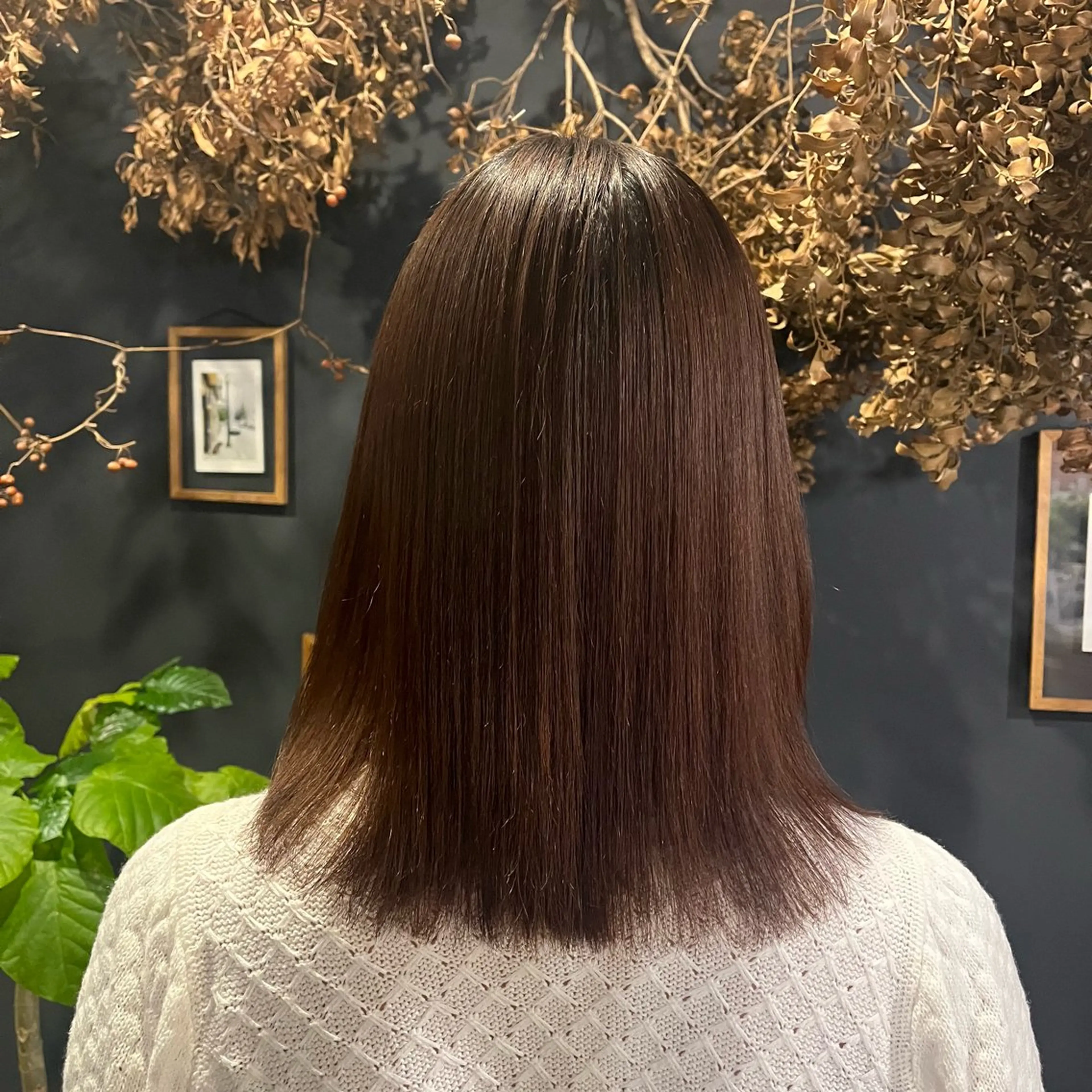 セミロング パーマ 縮毛矯正 岸本 まほのヘアスタイル