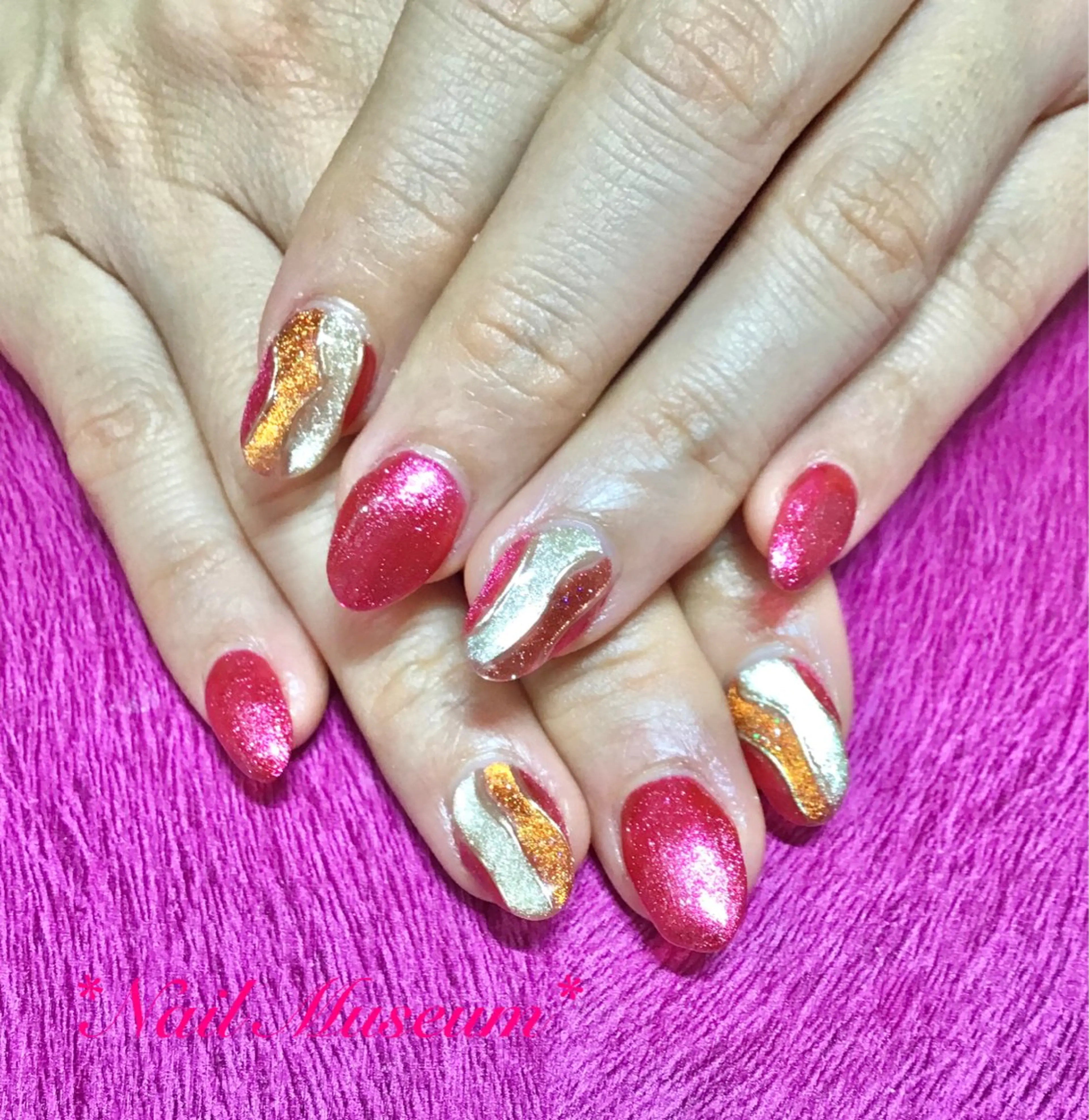 ネイル アートネイル フットネイル フレンチネイル ジェルネイル ハート ハンドネイル マグネットネイル💛 Hayakawaのネイルデザイン