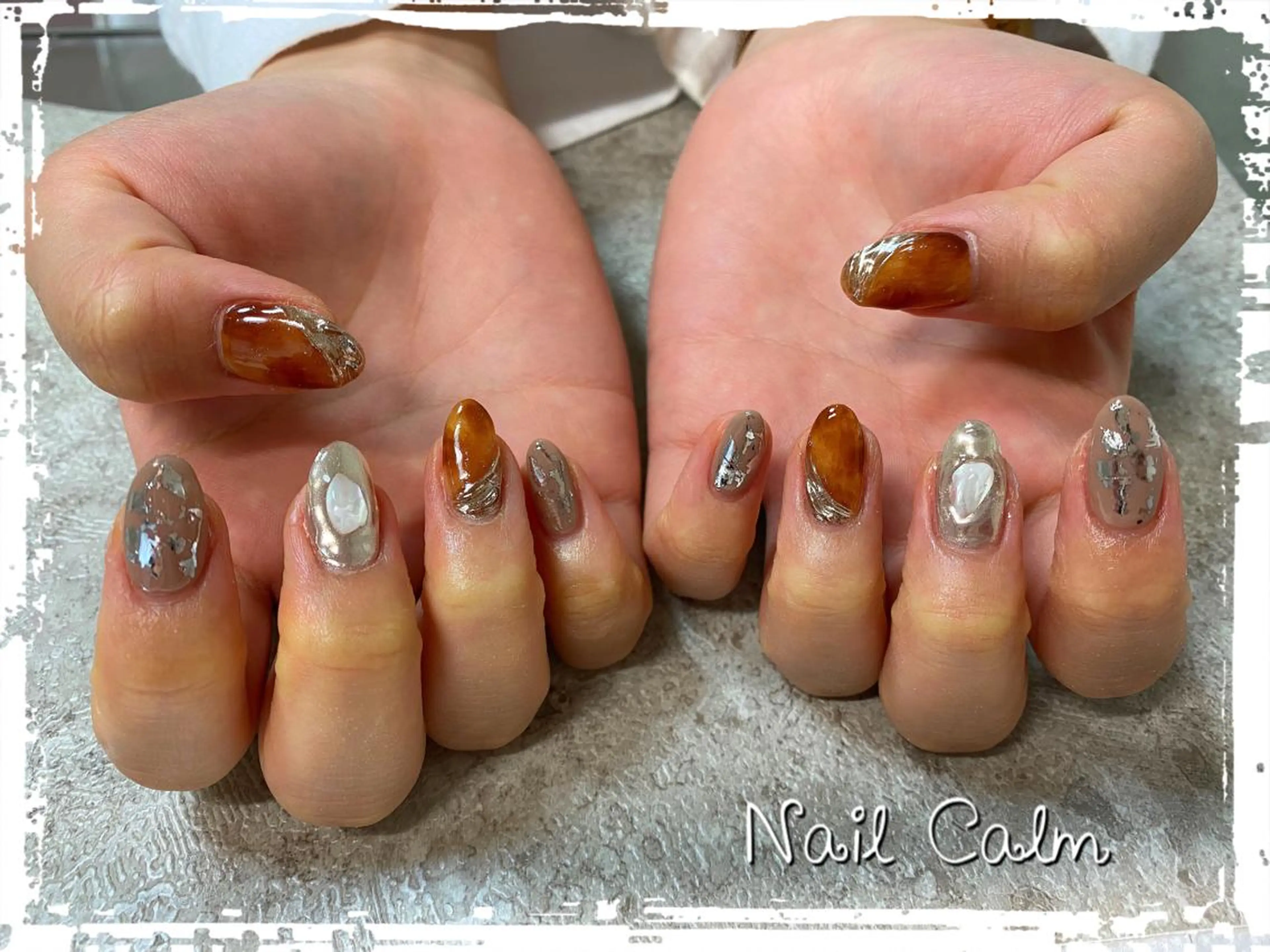 ネイル アートネイル べっ甲ネイル ハンドネイル Nail Calm所属・プライベートサロン Calmのネイルデザイン