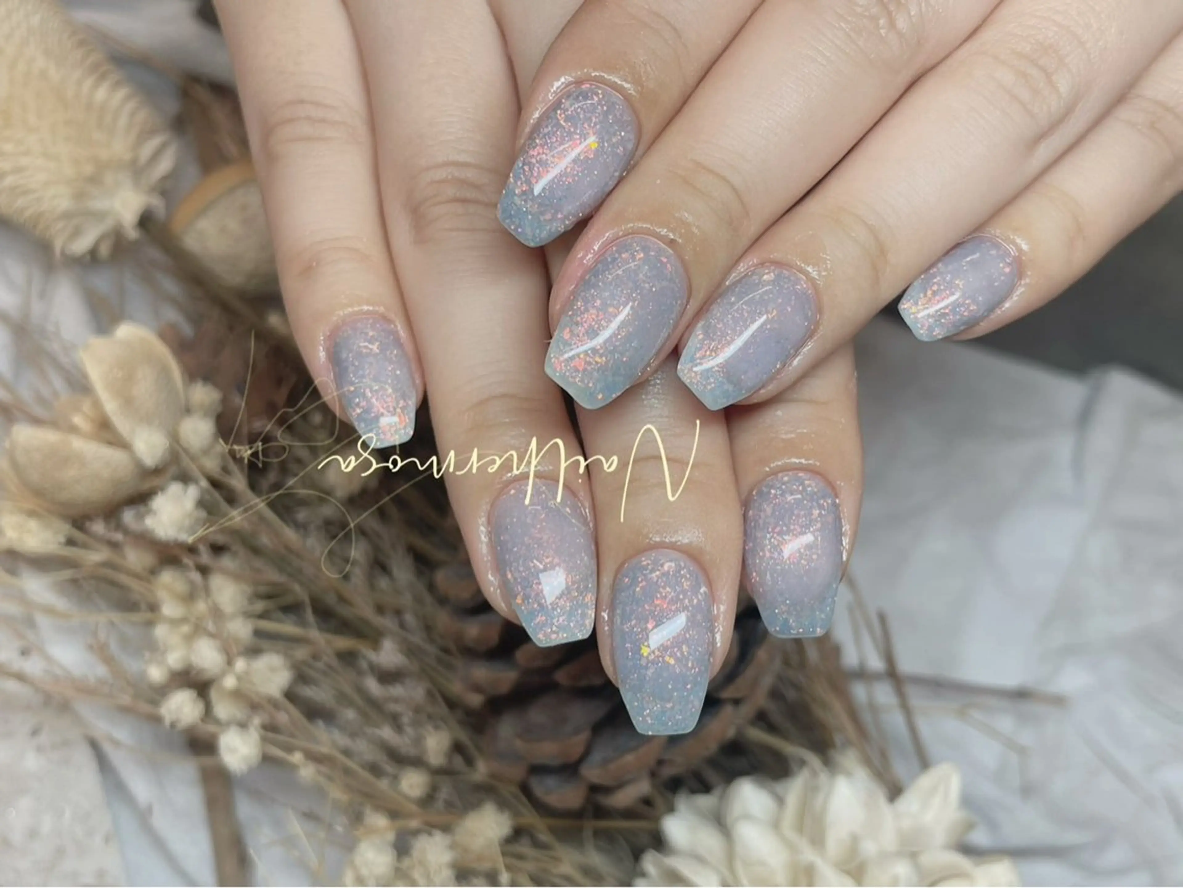 ネイル 長さ出し フラッシュネイル フットネイル ジェルネイル マグネットネイル ハンドネイル エルモサ YURIKAのネイルデザイン