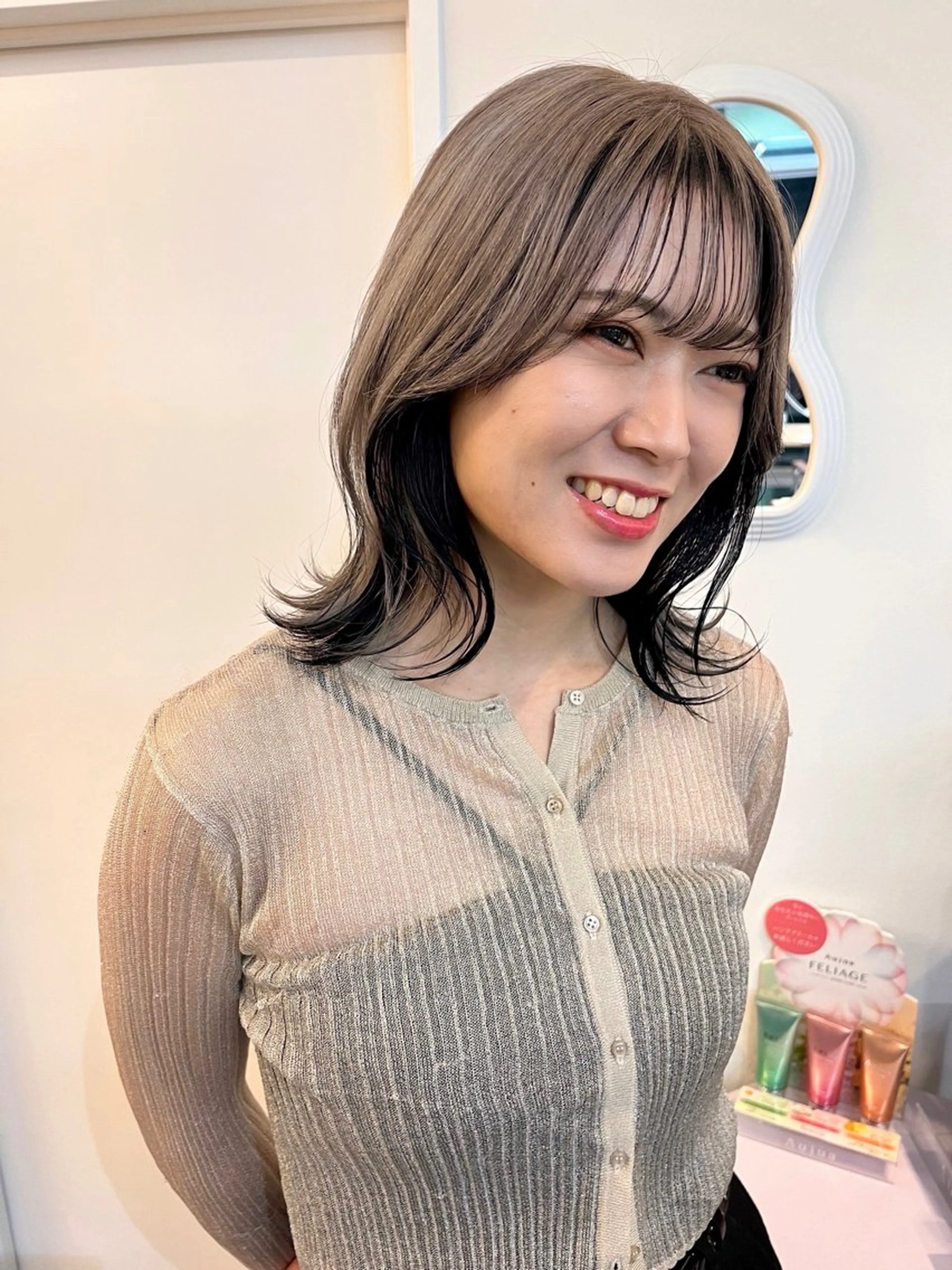 ミディアム カラー ヘアカラー トリートメント レイヤーカット/韓国 ヘア/ honokaのヘアスタイル