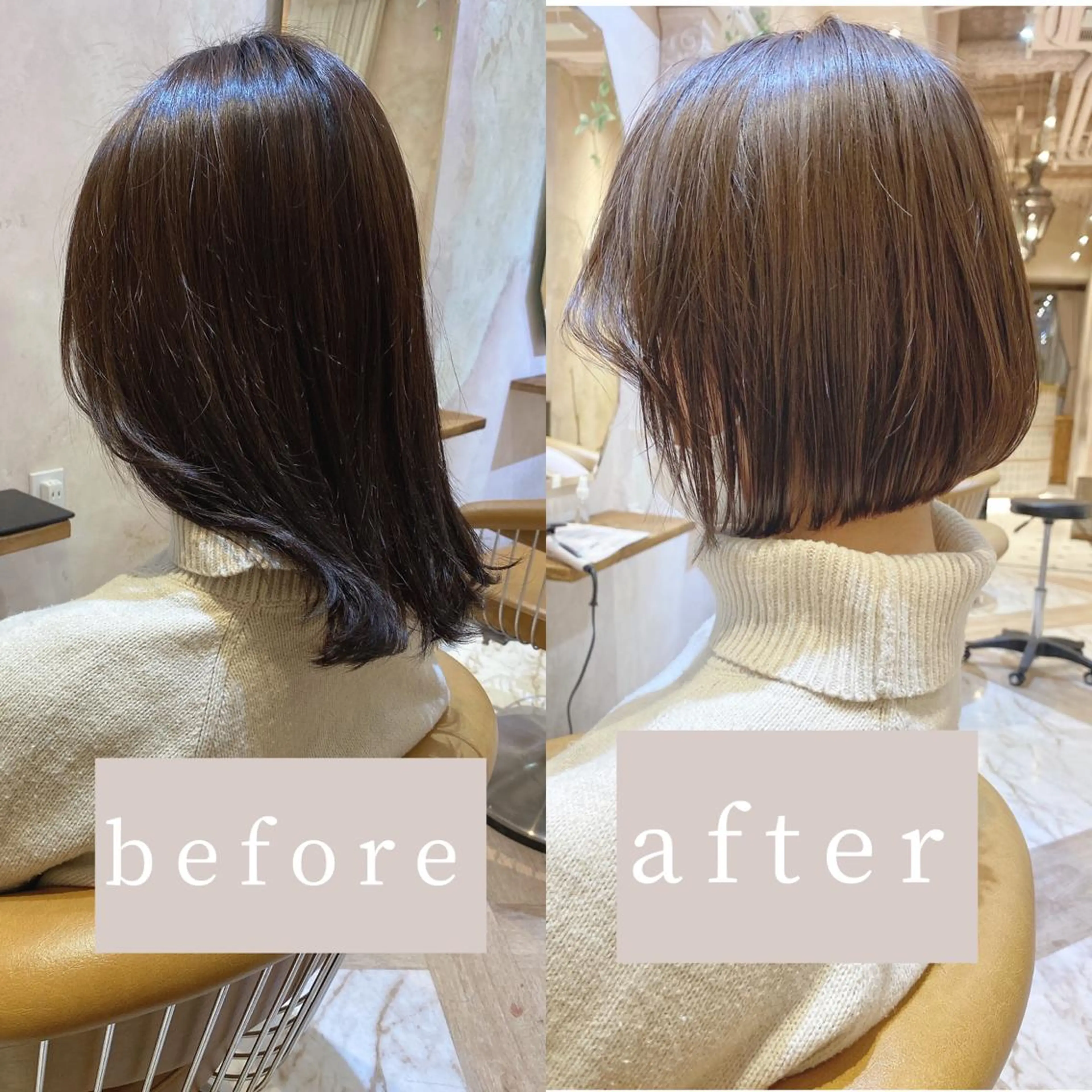 ショート カラー ボブ カット ヘアカラー トリートメント ツヤ髪になりたい方へ 🩷柴田知亜希のヘアスタイル