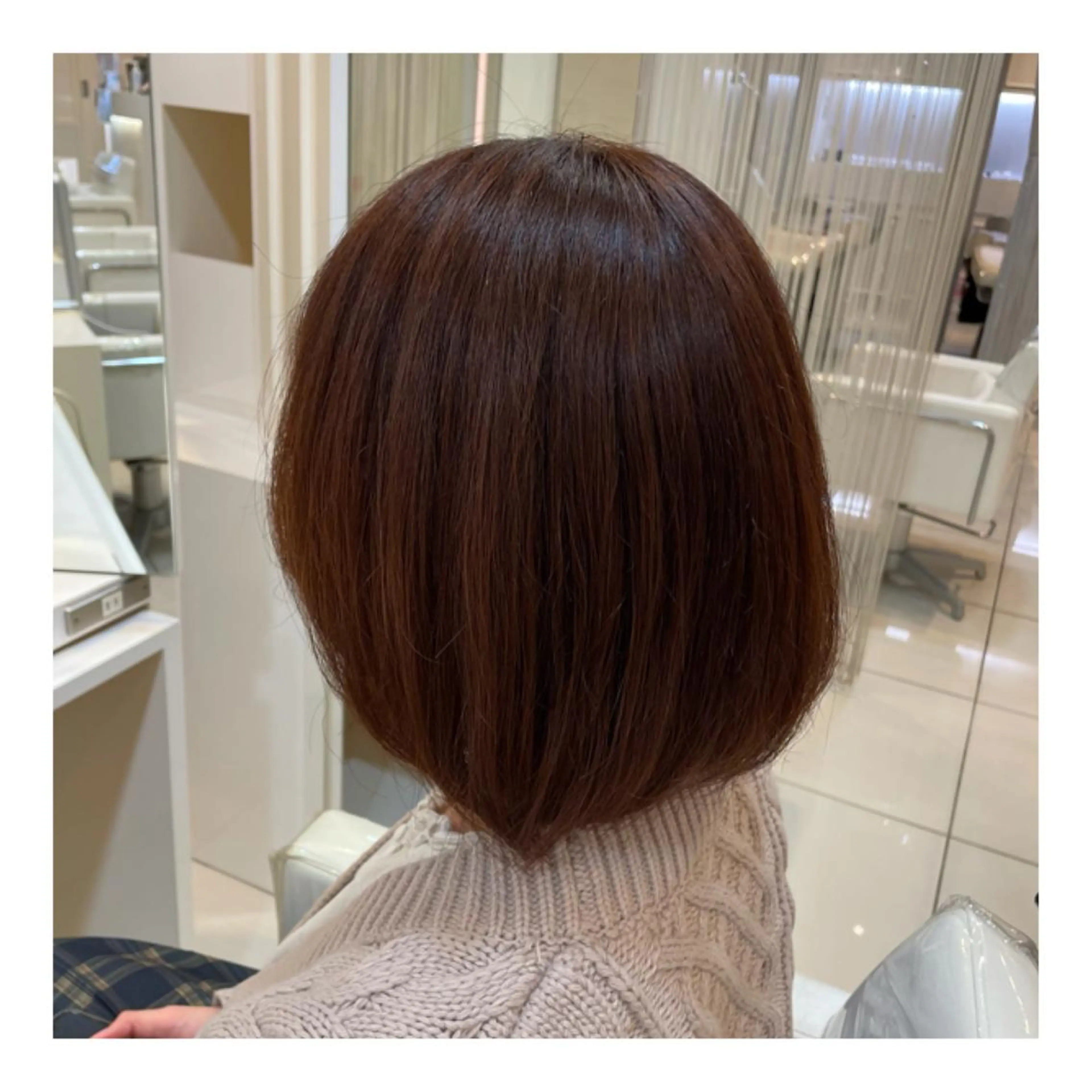 カラー ベージュカラー オレンジ オレンジベージュ BiBi  藪 菜月のヘアスタイル