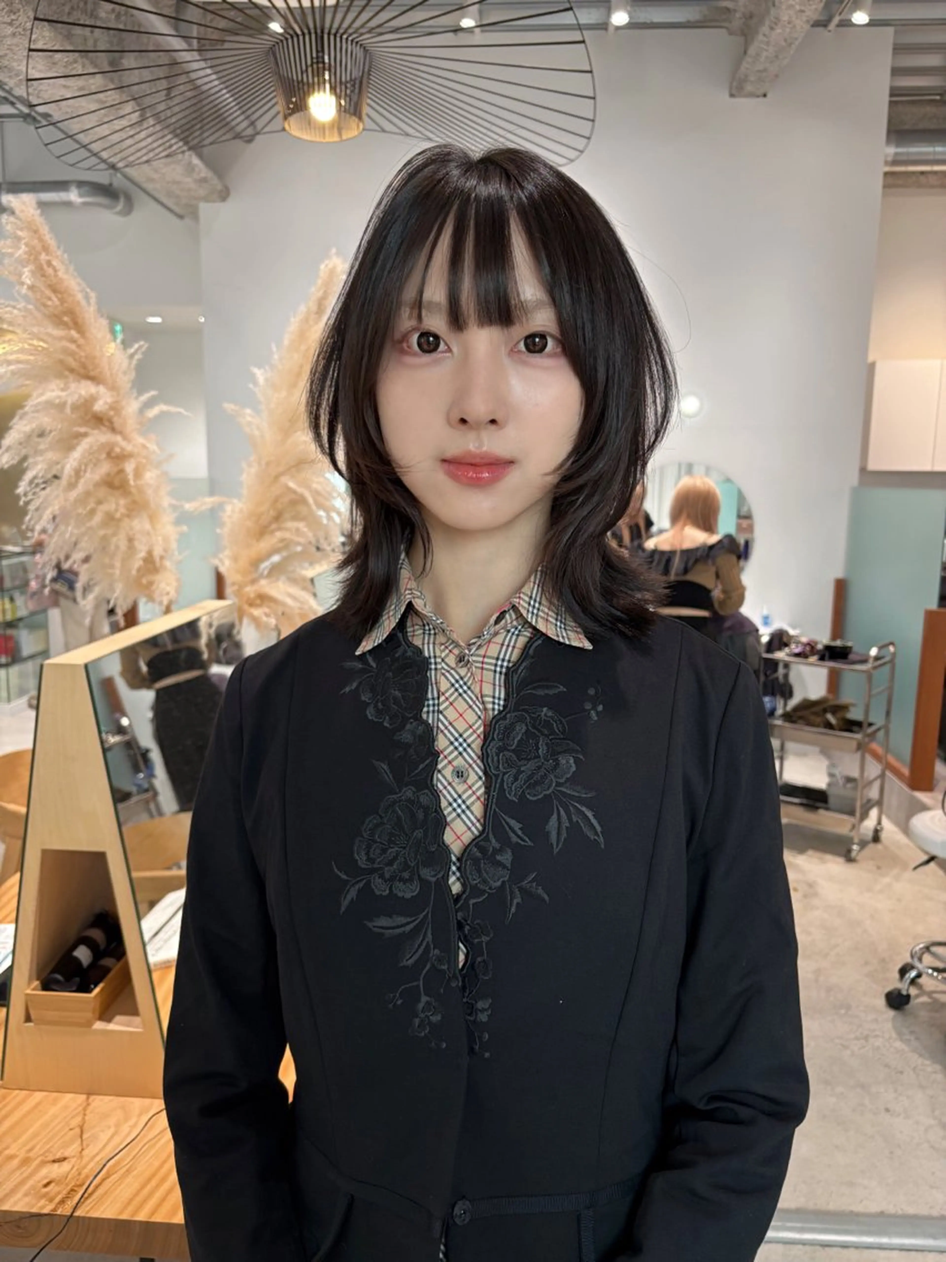 ミディアム カラー カット ヘアカラー トリートメント 🎀優姫 🎀  韓国レイヤーのヘアスタイル