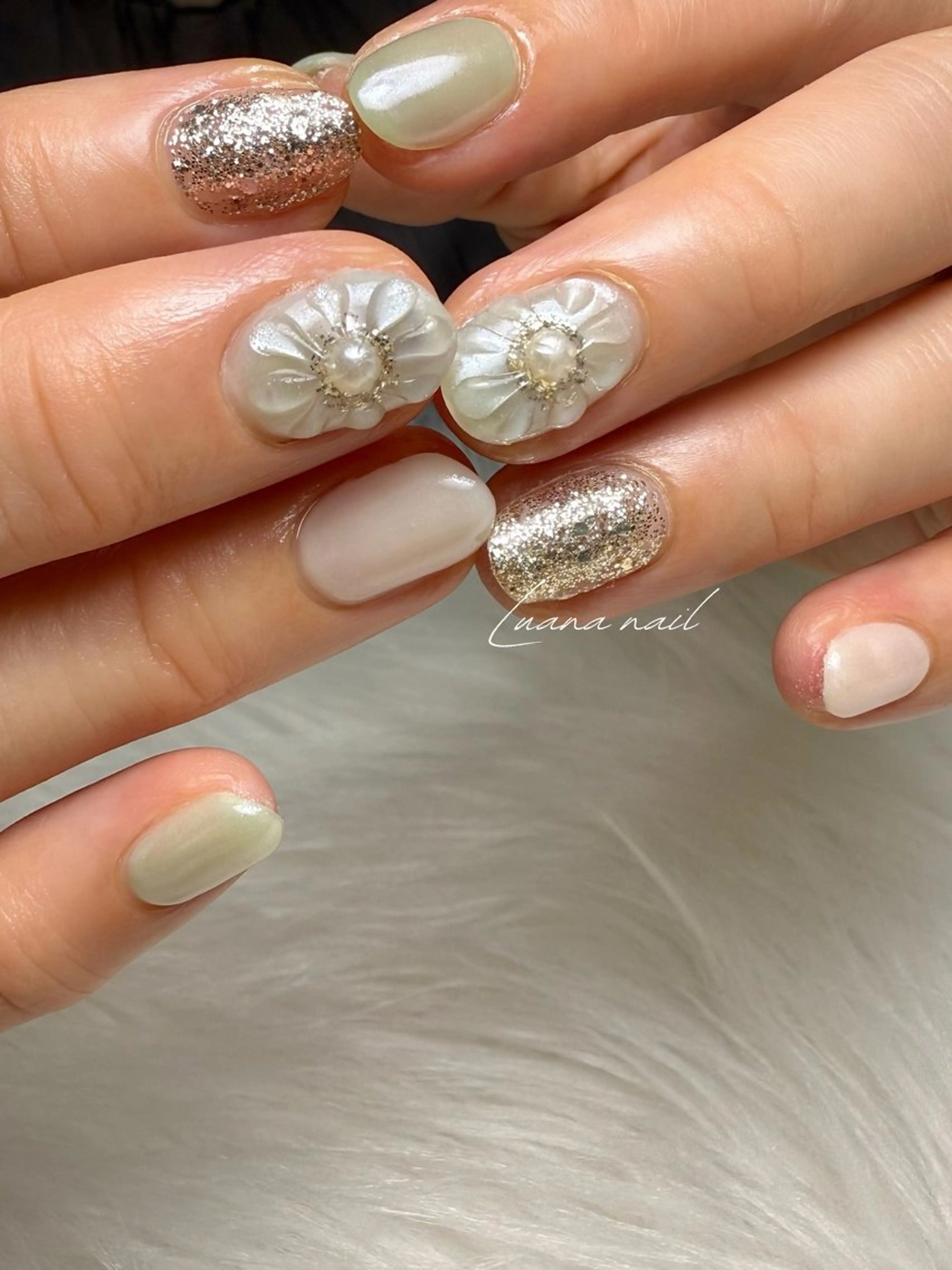 ネイル フラワーネイル 春ネイル 夏ネイル Luana nailのネイルデザイン