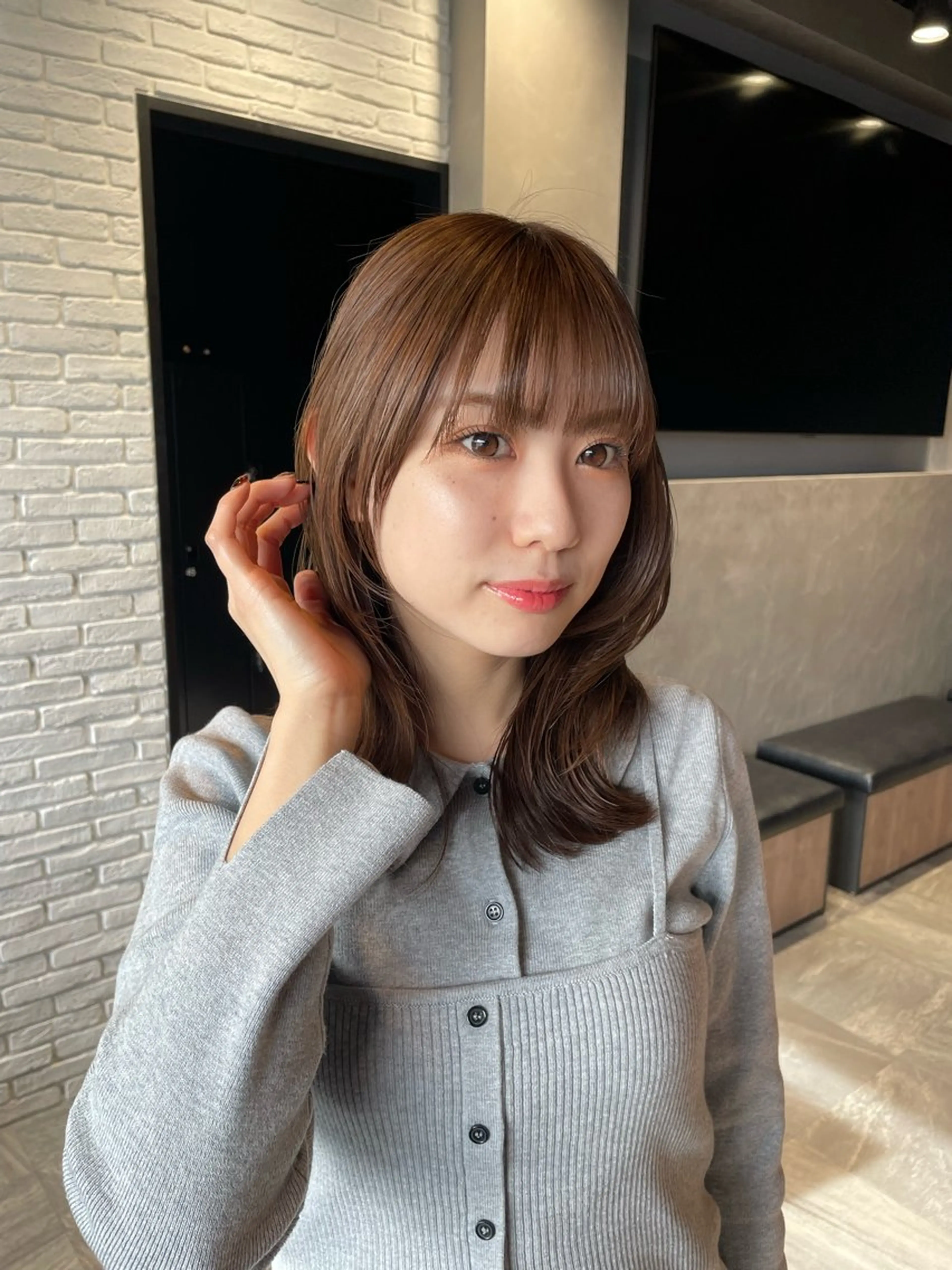 セミロング カラー パーマ カット ヘアカラー トリートメント ヘッドスパ レイヤー/透明感/ 髪質改善🩵NANAのヘアスタイル