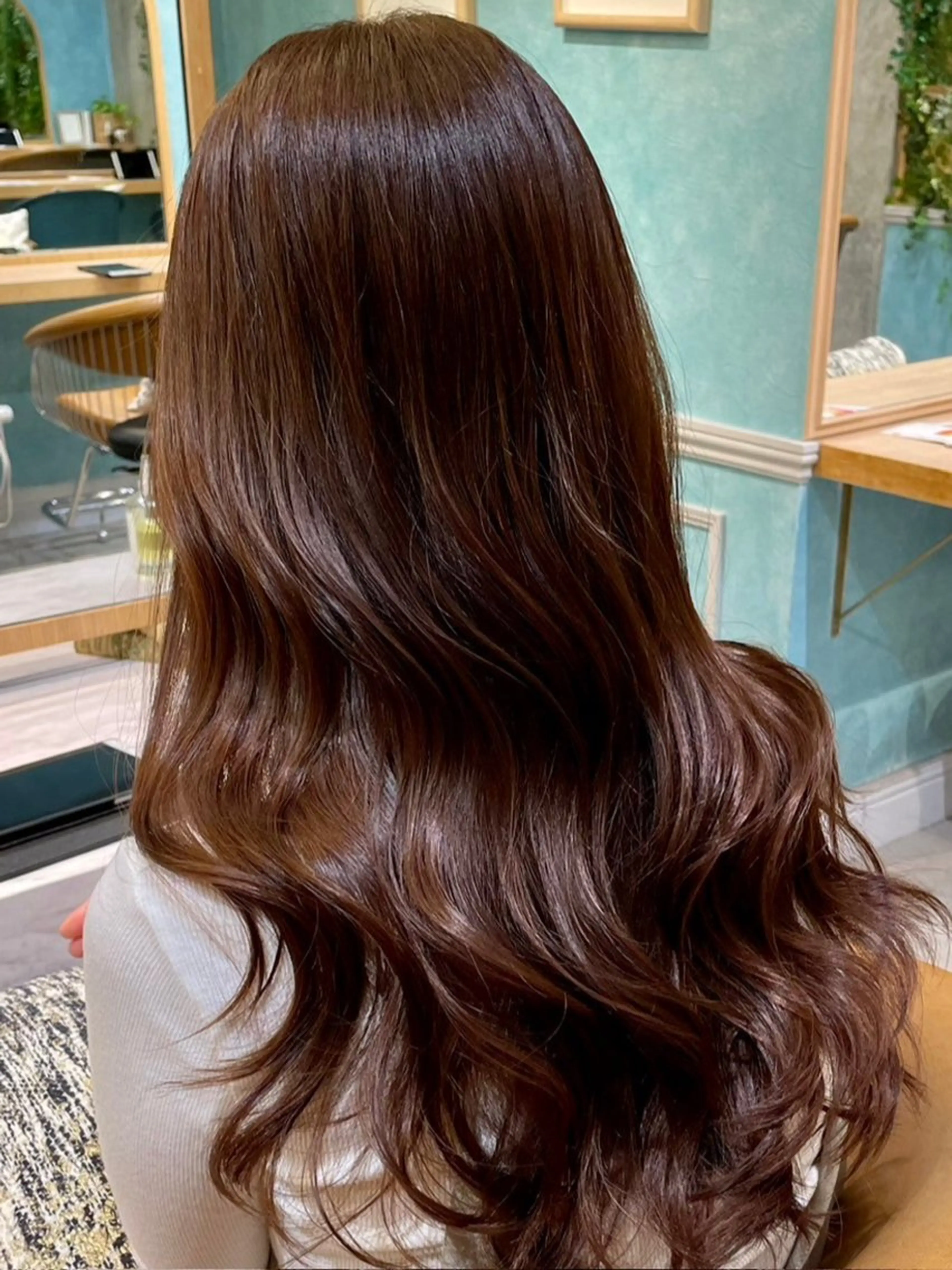 ロング カラー 山崎/ボブ縮毛矯正 レイヤー髪質改善のヘアスタイル