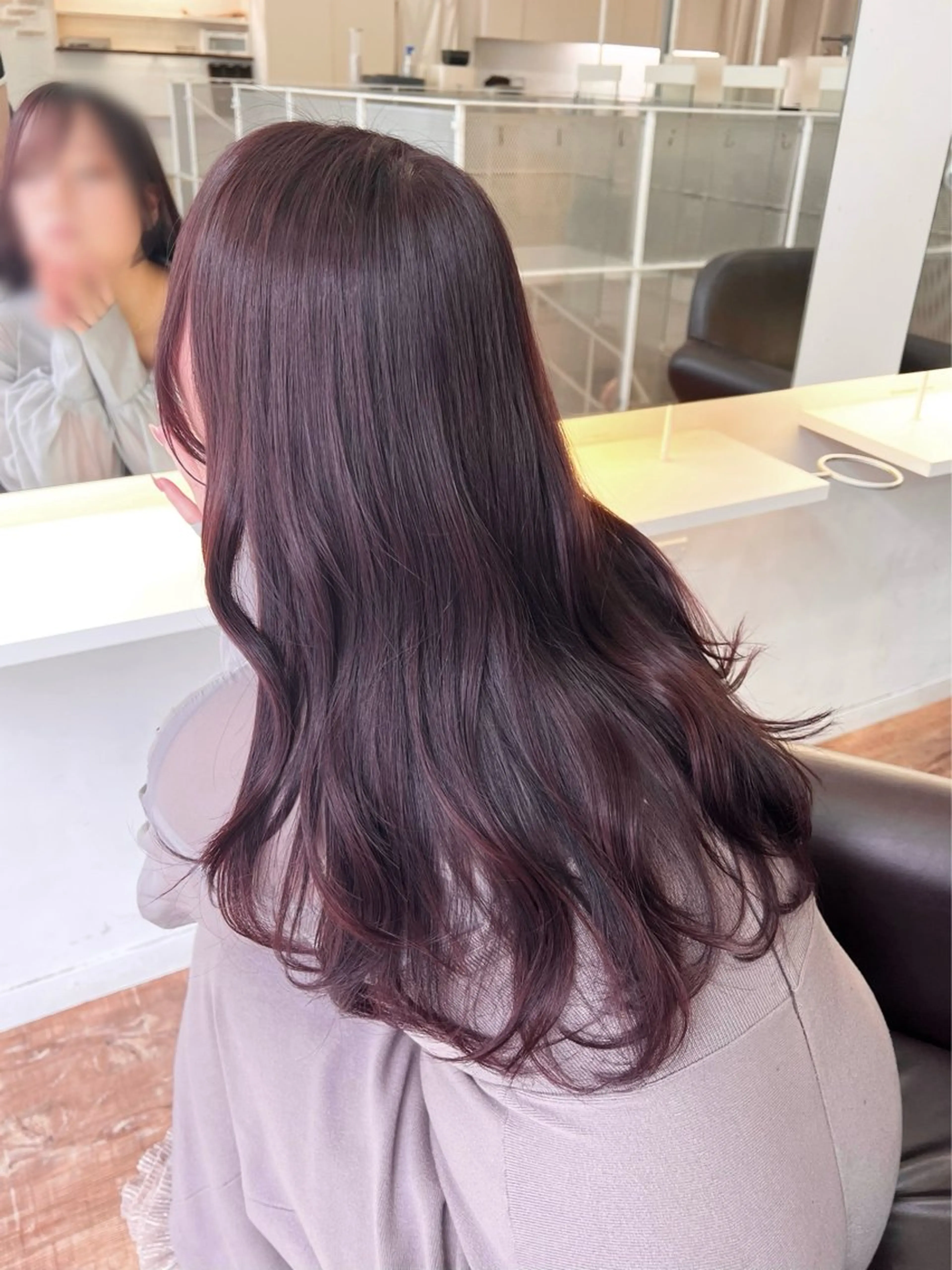 ロング カラー ブリーチ ブラウンカラー カシス ココアブラウン ラベンダーカラー 韓国ヘア ♡tomimaのヘアスタイル