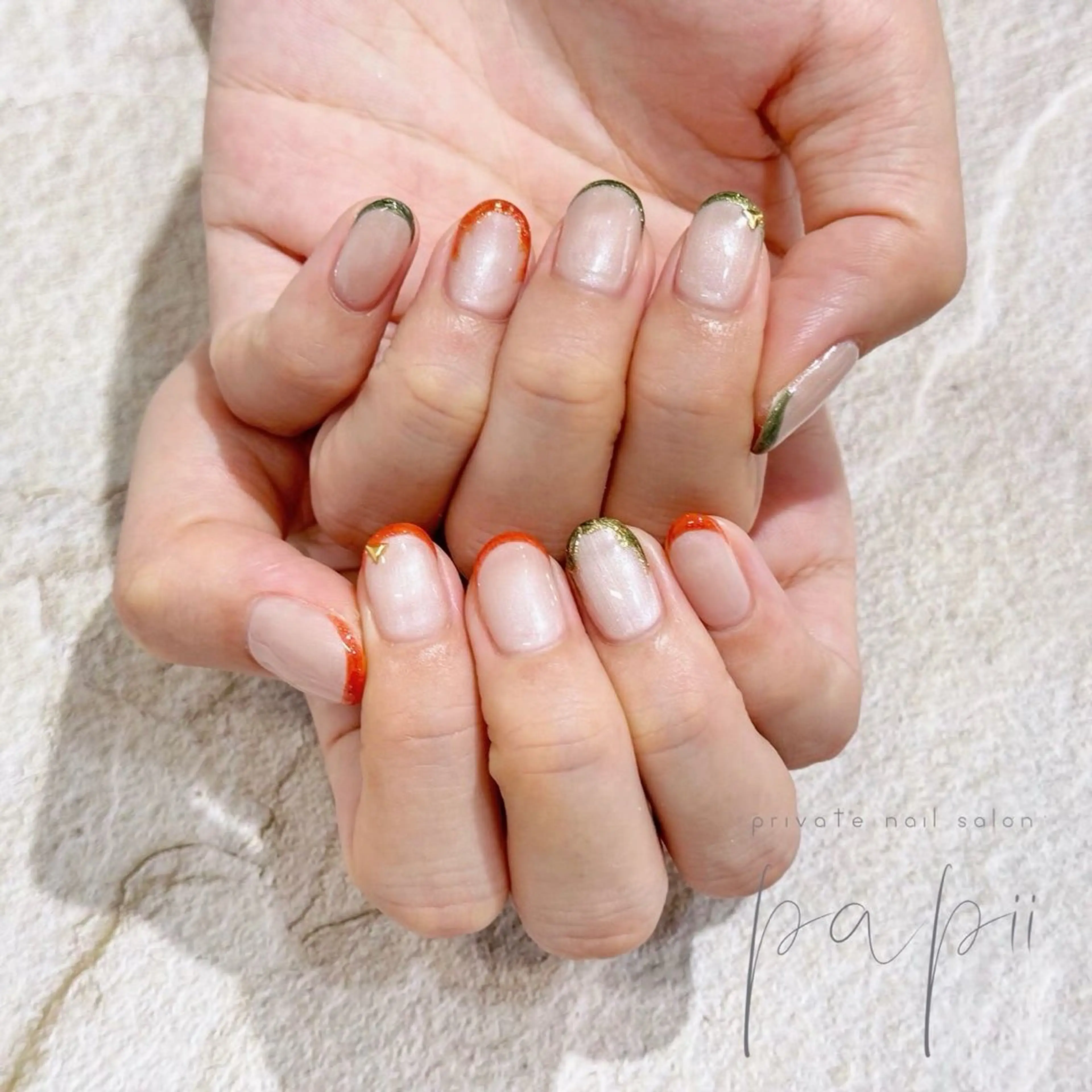 ネイル フレンチネイル リボン シンプルネイル ハンドネイル private nail salon papii所属・papii☆ kurodaのネイルデザイン