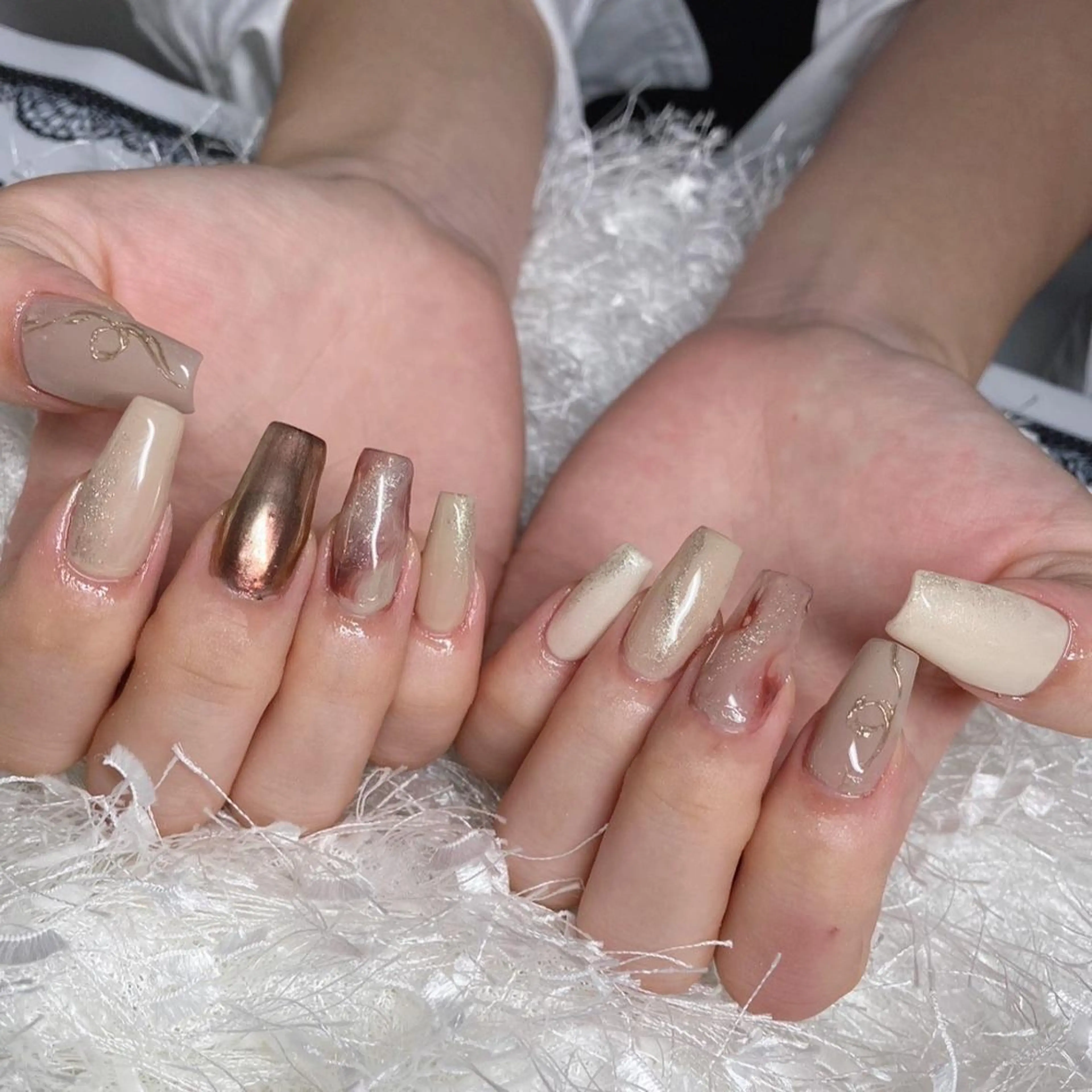 ネイル 長さ出し フレンチネイル ジェルネイル グラデーション 韓国ネイル ハンドネイル Nail&eye Belire 新宿のネイルデザイン