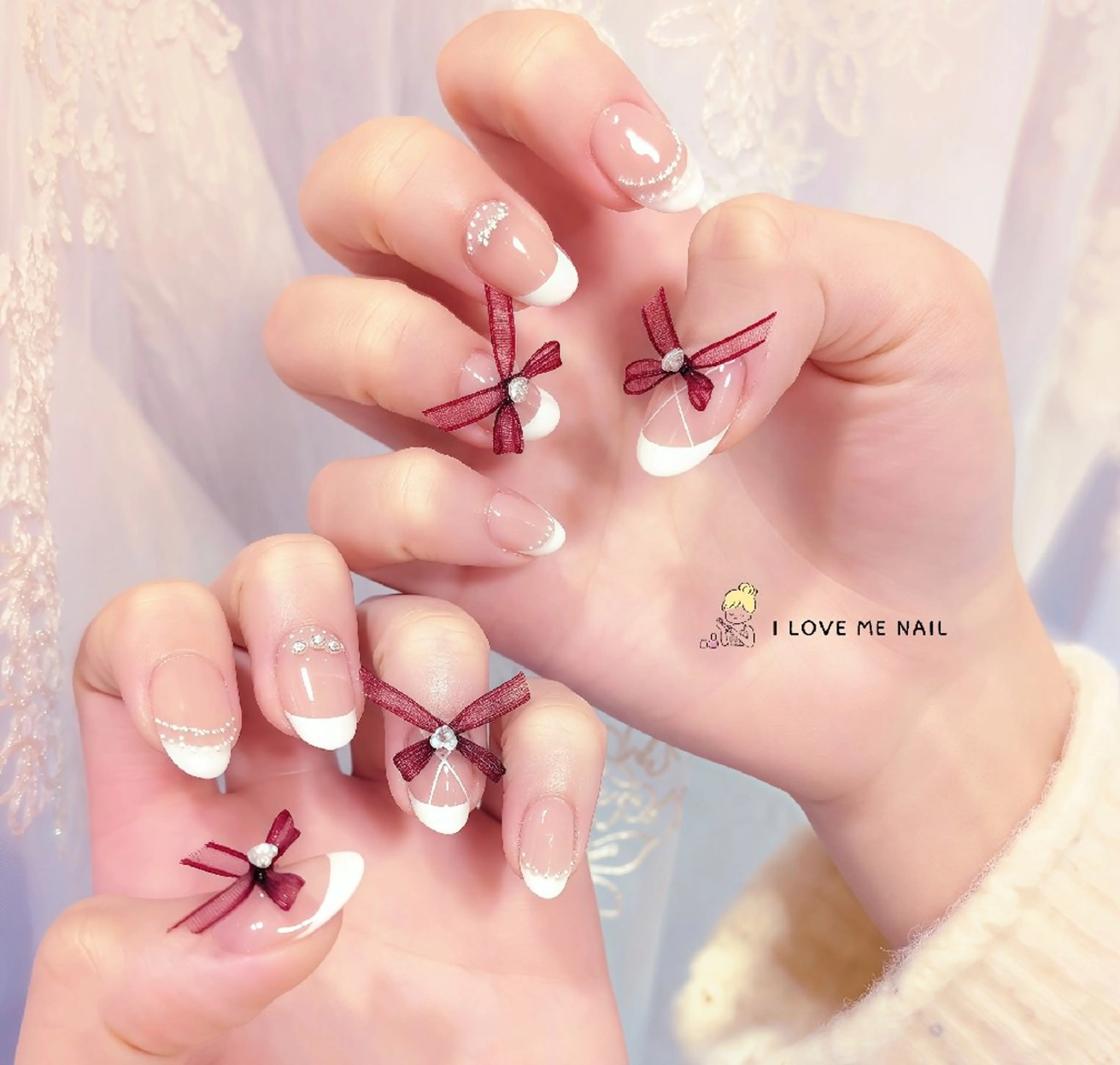 ネイル 長さ出し ジェルネイル 韓国ネイル マグネットネイル ニュアンスネイル ハンドネイル I LOVE ME  NAIL.｡.:*♡のネイルデザイン
