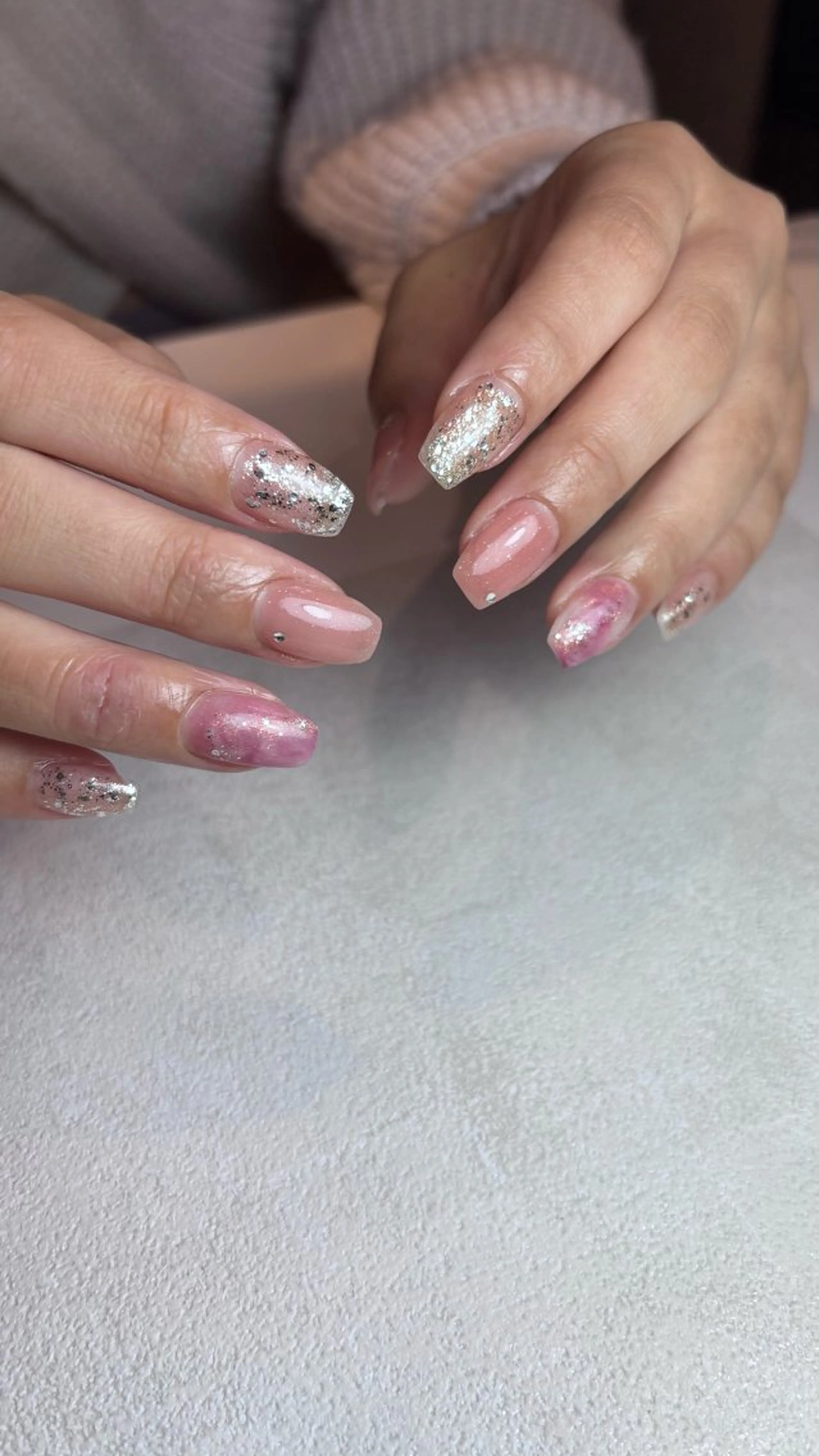 ネイル ニュアンスネイル ピンク 春ネイル ハンドネイル 山田 美羽のネイルデザイン