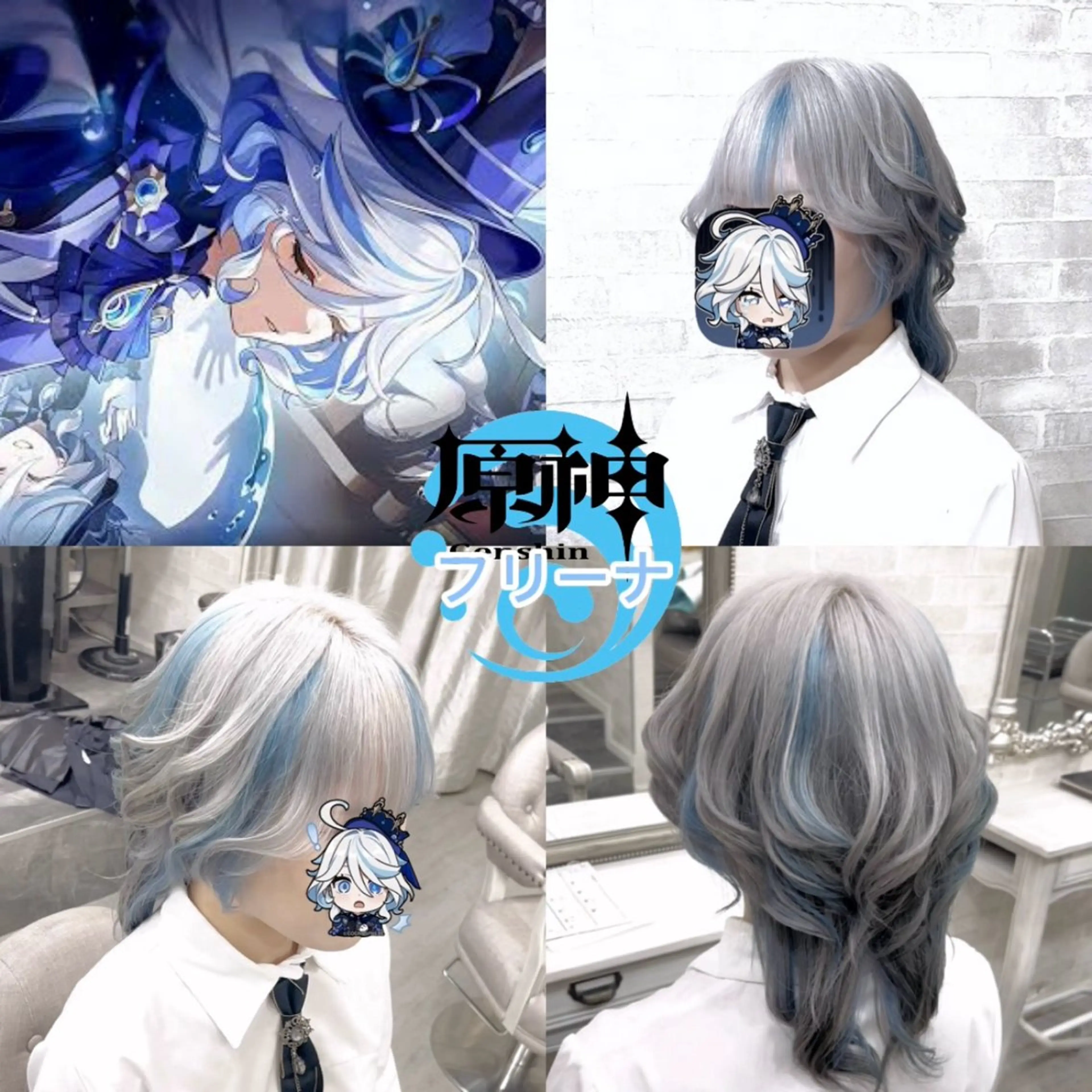 ミディアム カラー 推しカラー💫 ブリーチ💫若菜覚のヘアスタイル