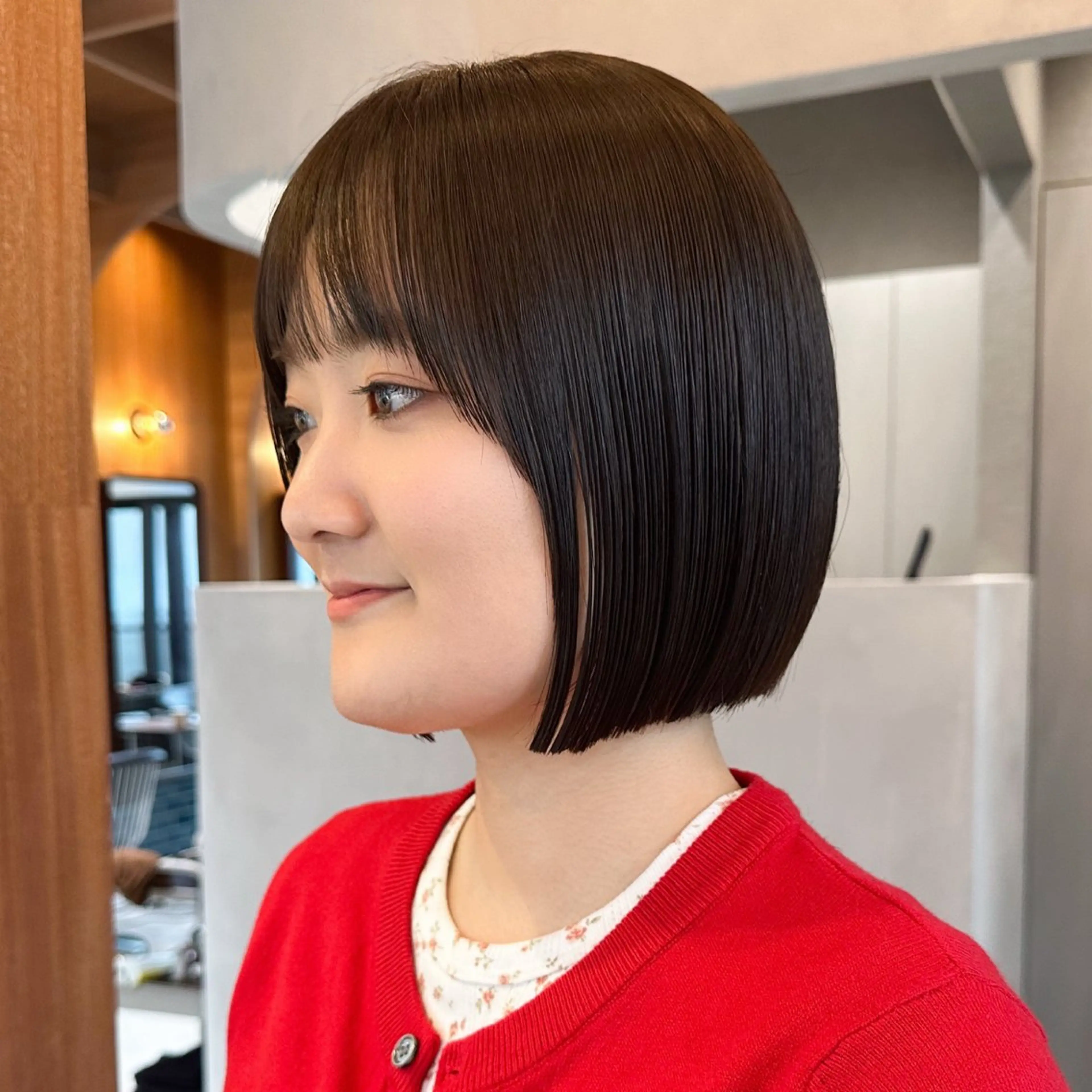 🩵【ご新規様】こけしにならない❣️「切りっぱなしボブ」カット＋高保湿ナノスチームトリートメント:超音波アイロンの写真