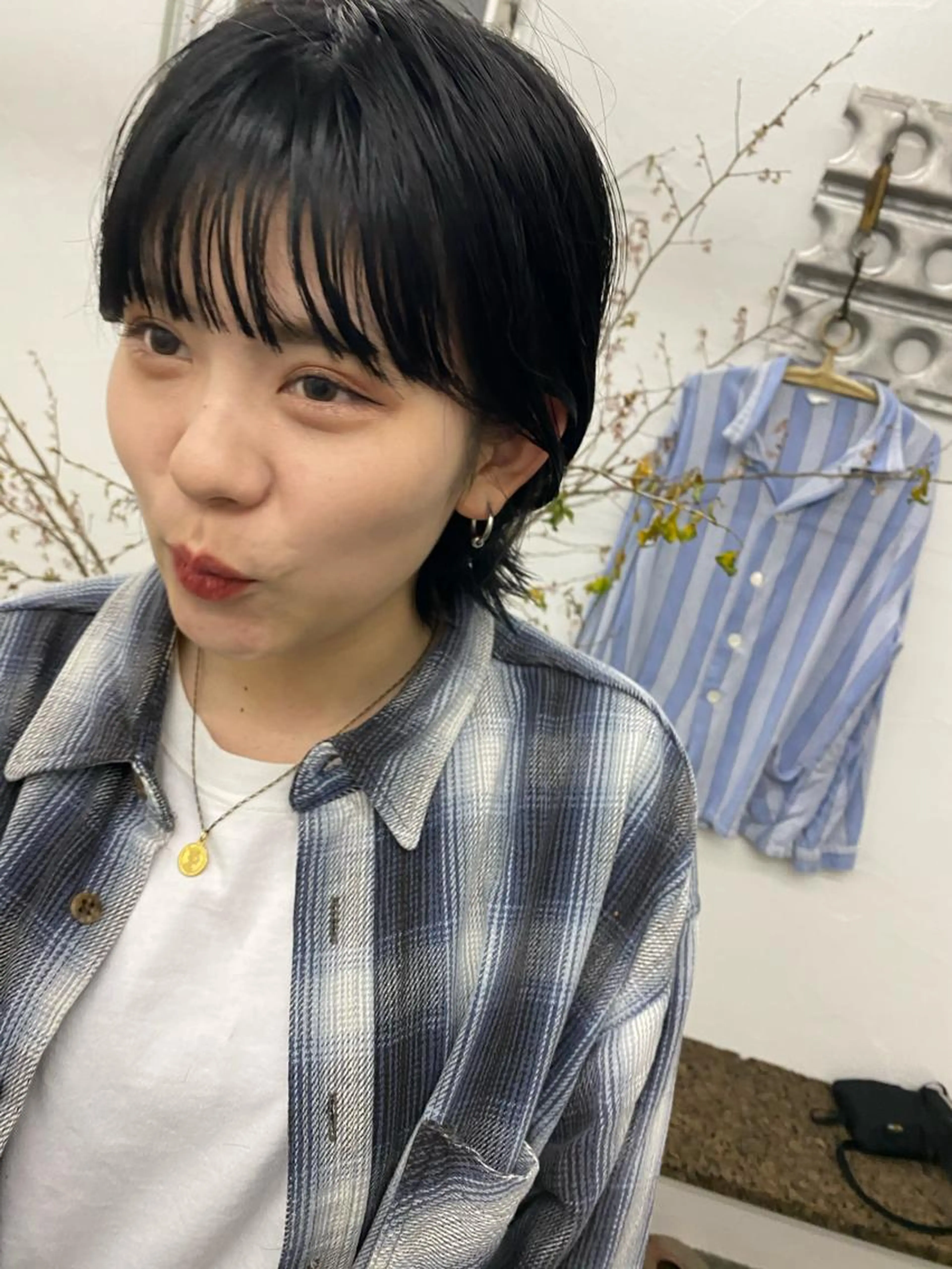 ¥12,000→¥4,000 💫ショート、ボブ限定💫黒染めを使わない暗染めカラー & トリートメント【メンズ可】の写真