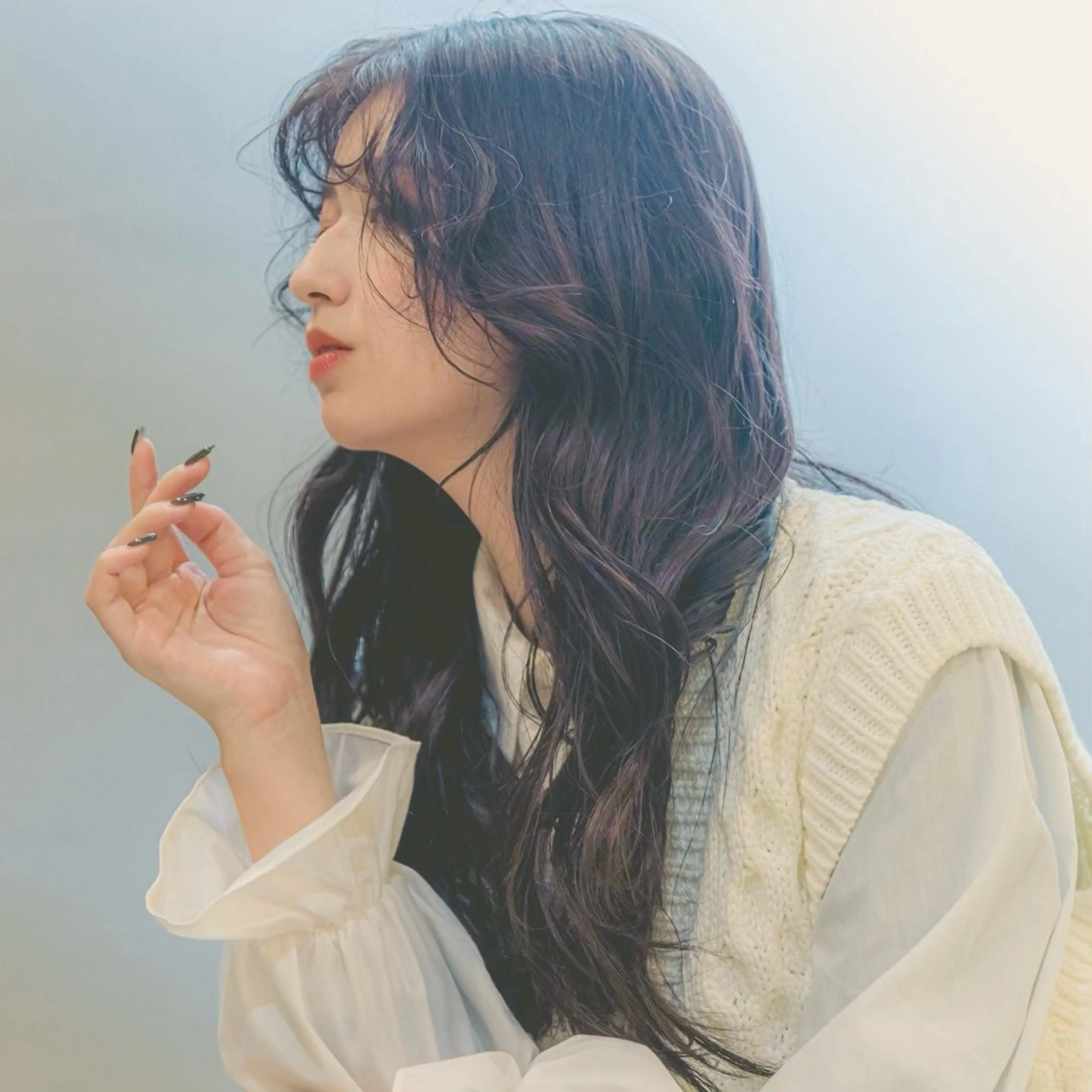 ロング カラー ラベンダーカラー CANAAN銀座所属・艶透明感カラー/ ルーズパーマ/田中のヘアスタイル